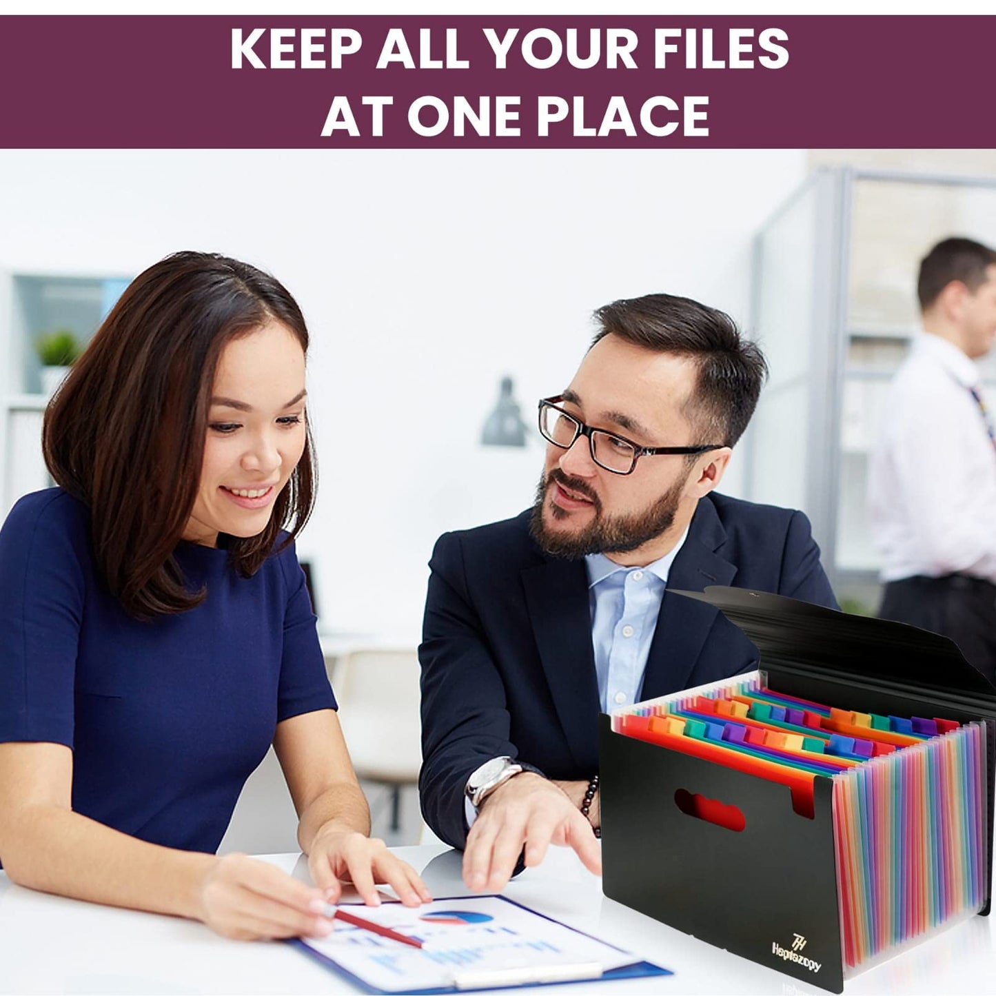 - File Organiser | 26 Folders for Paperwork A4 with Clips | Unique Design | 34 x 25 x 4 cm Quality PP Document Organiser | Flap & Elastic Cord Closure Comes with Labels, Tags & Sticker Card -