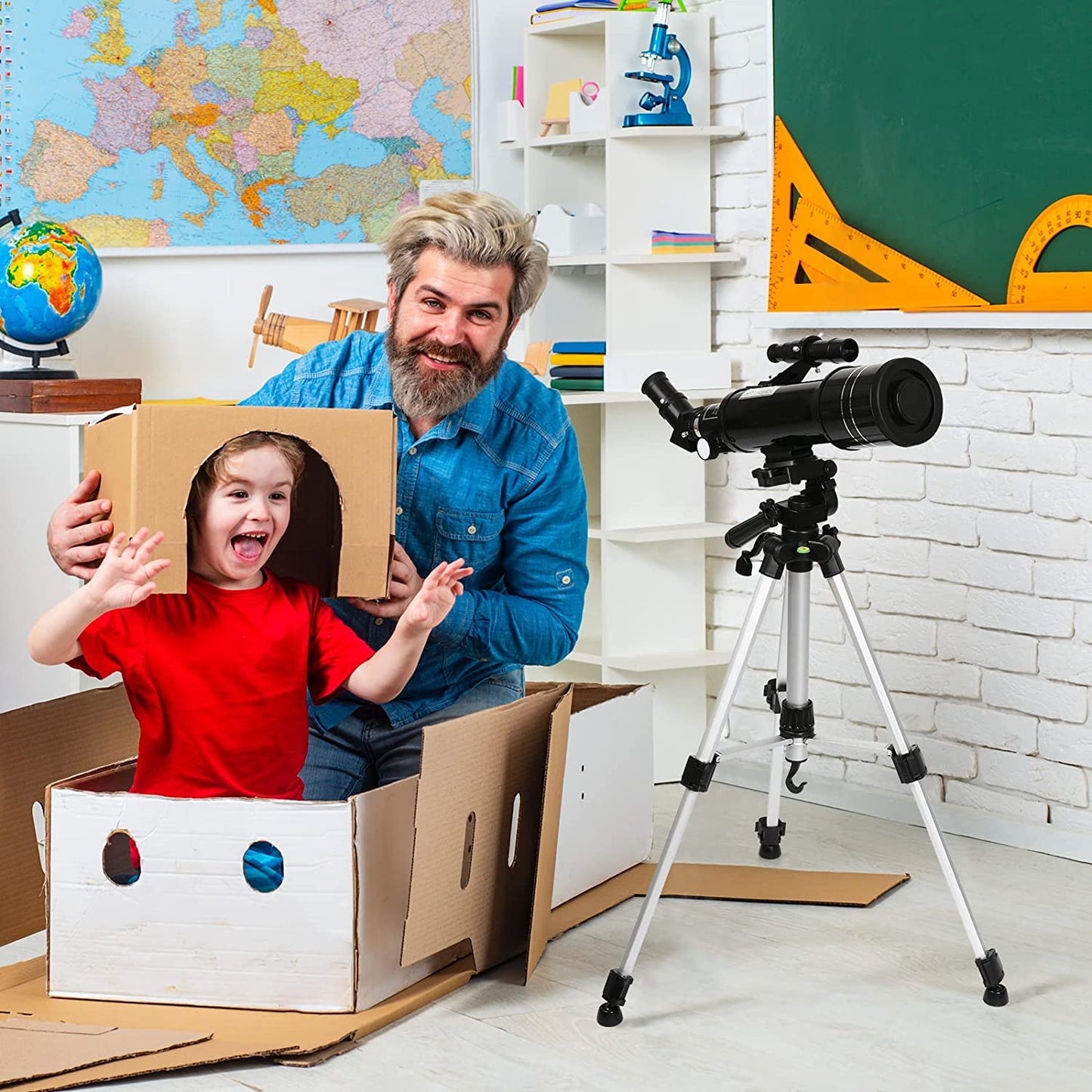 Astronomical Telescope, Pro 400/70 FMC Refractor Telescopes with Adjustable Tripod & & Finder Compass Portable Travel Telescope Perfect Portable Scope for Adult Children Teens