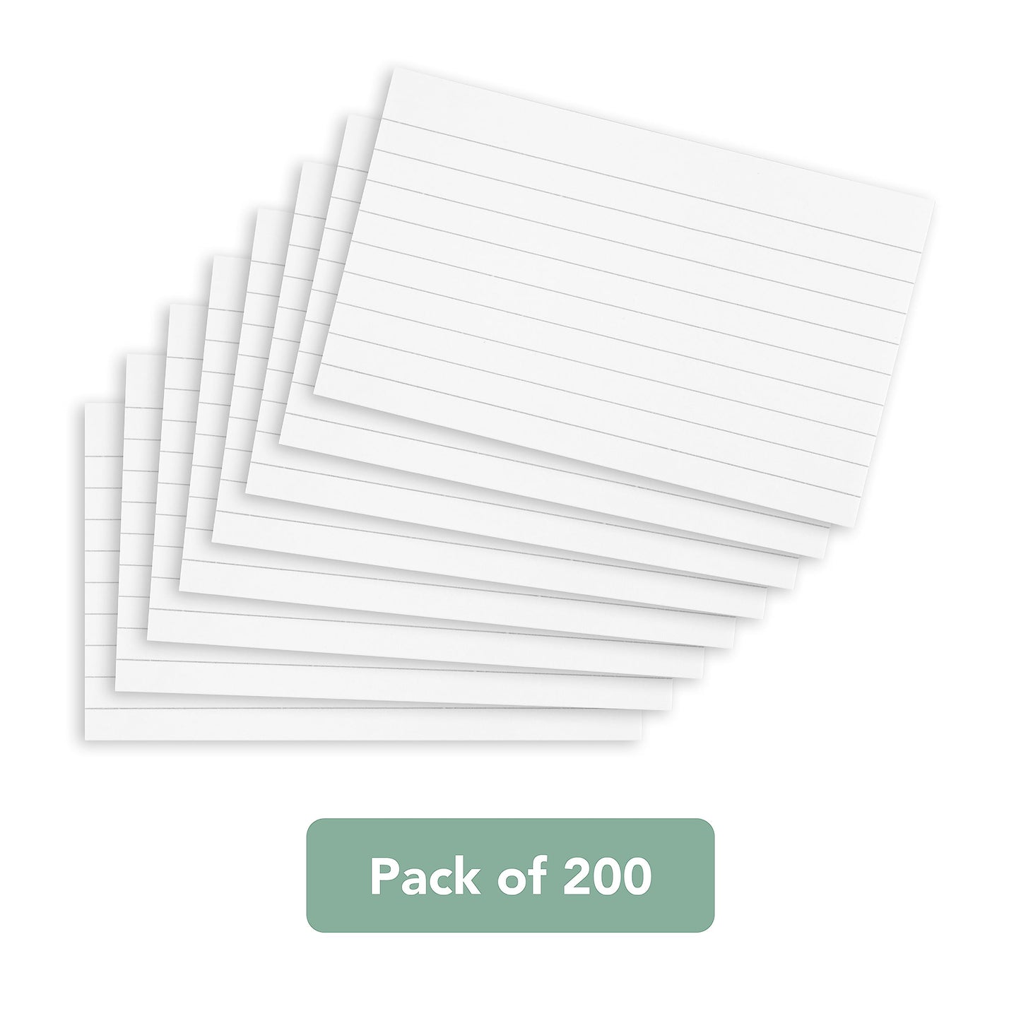 - Summit Flash Cards | 200 Pack White | Lined Revision Cards | 125x75mm -