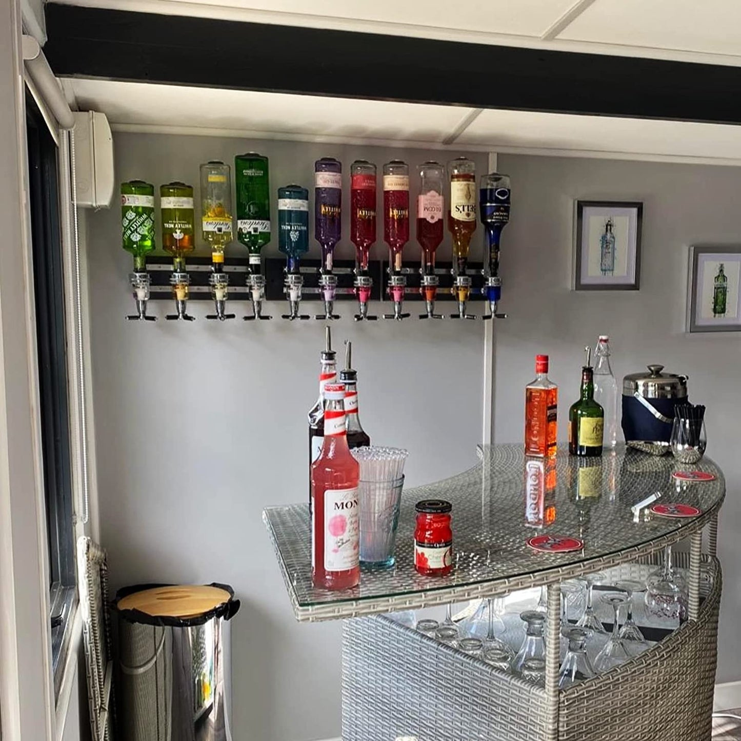 - FWEEK 4 Bottle Optics For Spirits | Bar Butler Wall Mounted Bottle Bracket -