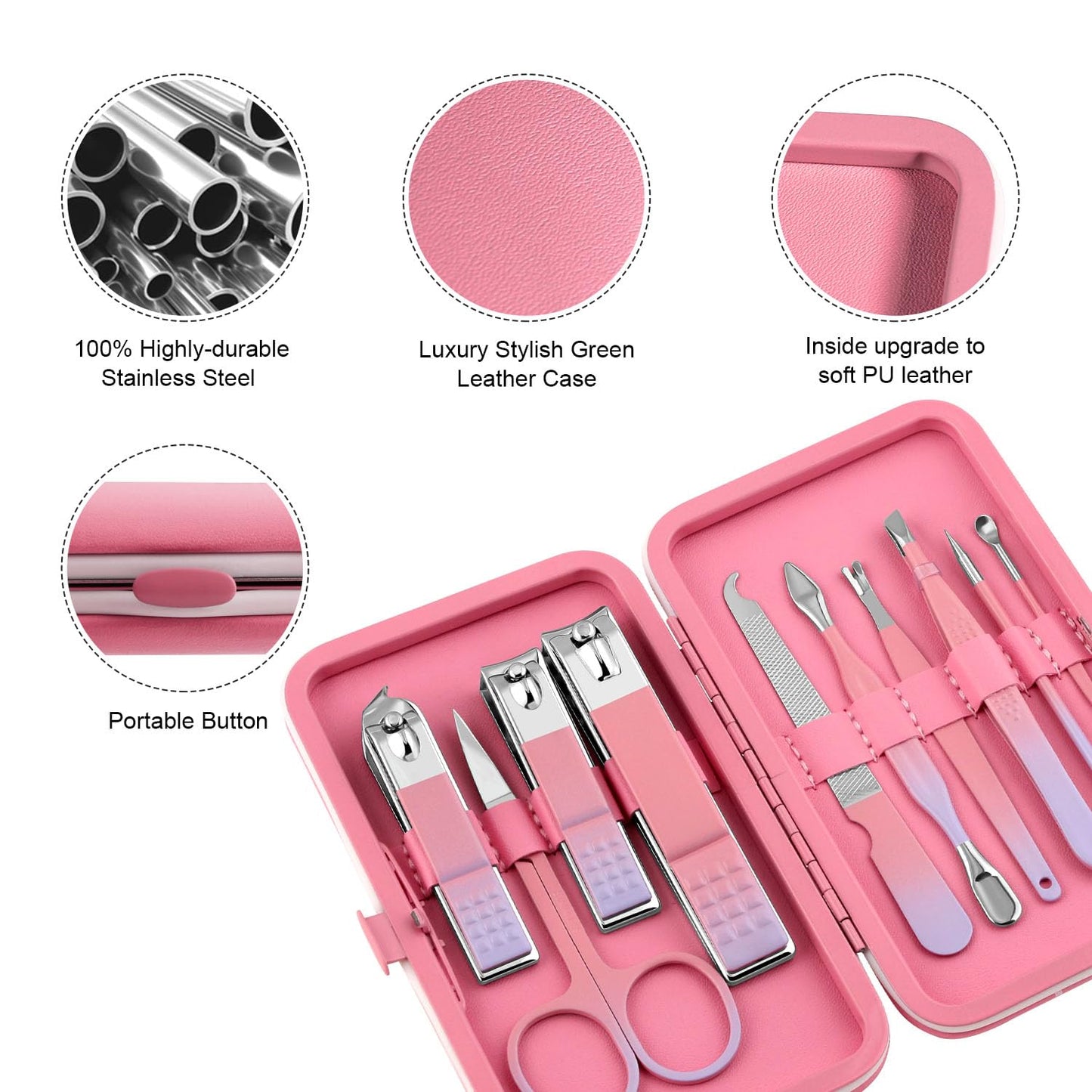 - Manicure Set | 10pcs Professional Nail Clippers Kit -