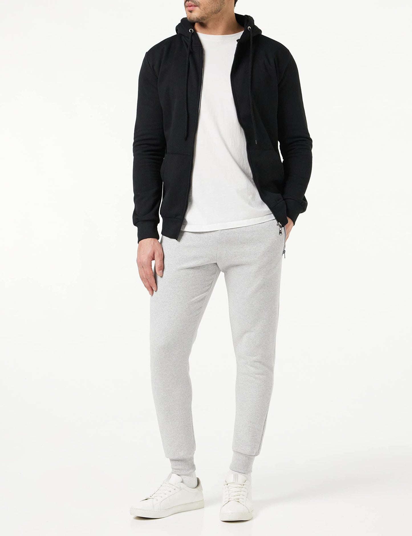 - Mens Zip Joggers | Gym Fitness Tracksuit | Slim Fit -