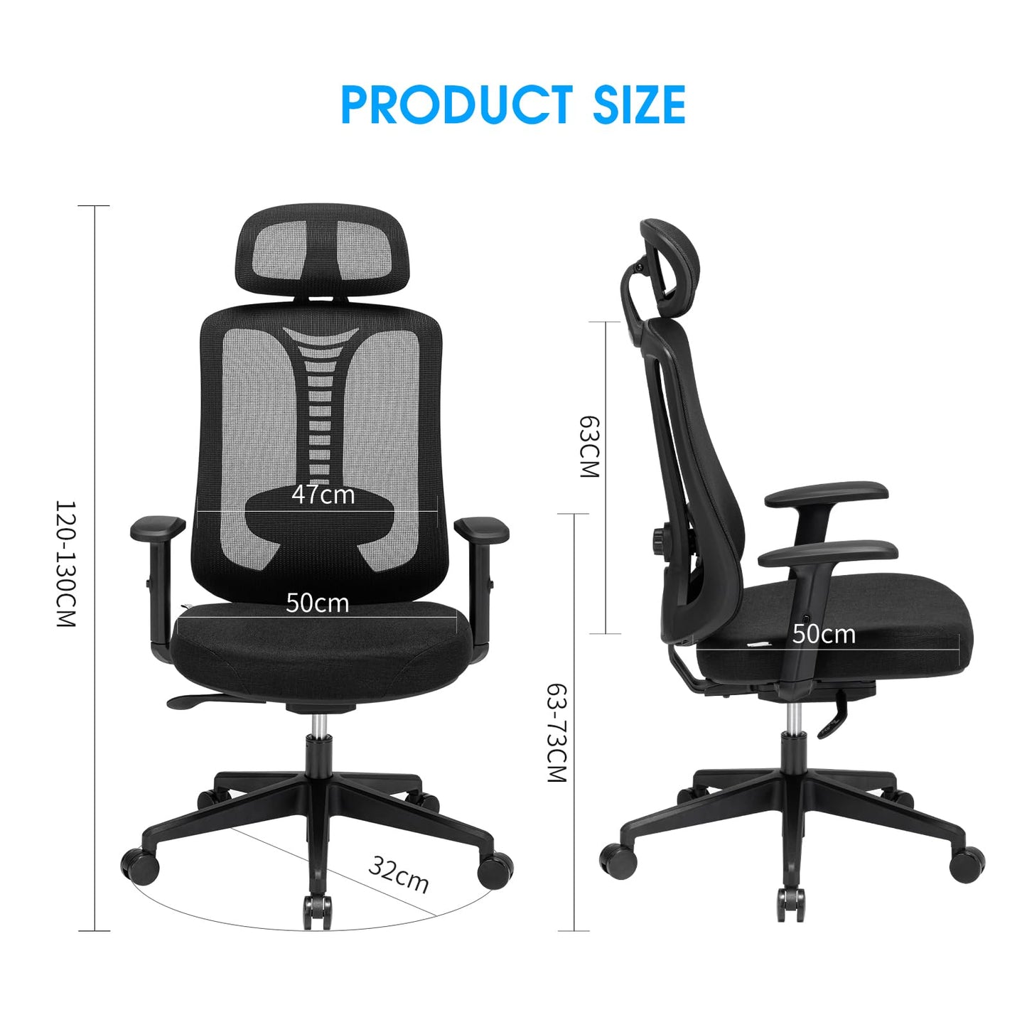 - Magic Life Ergonomic Office Chair | 4 Gear Adjustable Home Desk Chair -