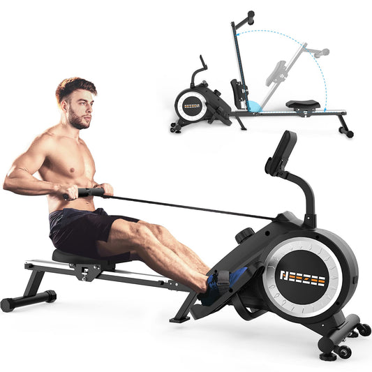 - Rowing Machine | Foldable Rowing Machine for home gym with LCD Monitor | 16 Level Magnetic Resistance for Full-body workout -