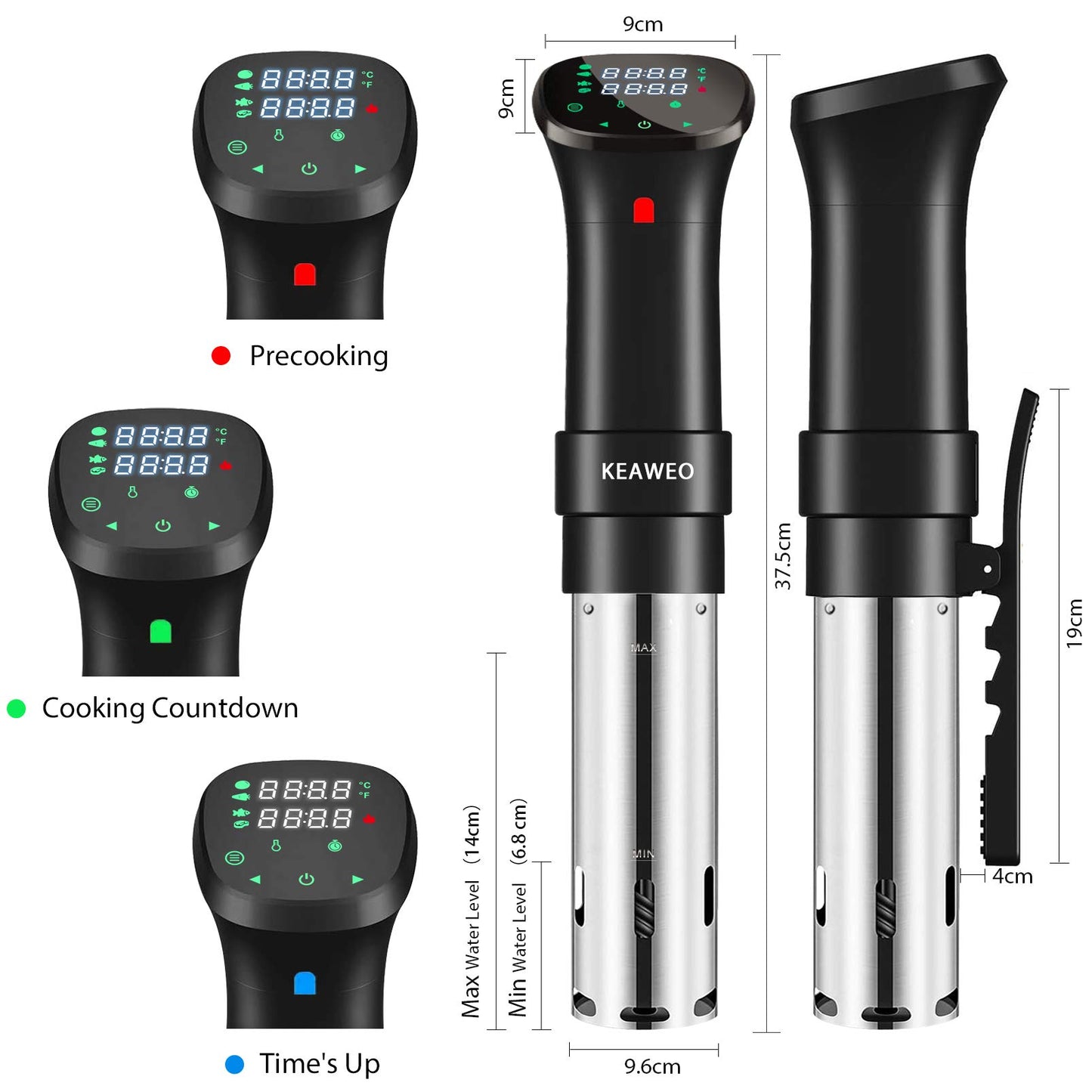 - KEAWEO Sous Vide Machine | Timer Control, Fast Heating, Stainless Steel, Quiet, Sou Vide Cooker -