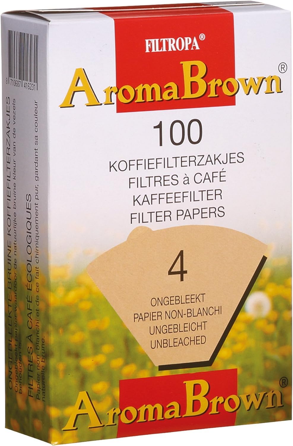 - Filtropa Coffee Filter Papers Size 4 | Unbleached | 100% Natural | Pack Of 100 -