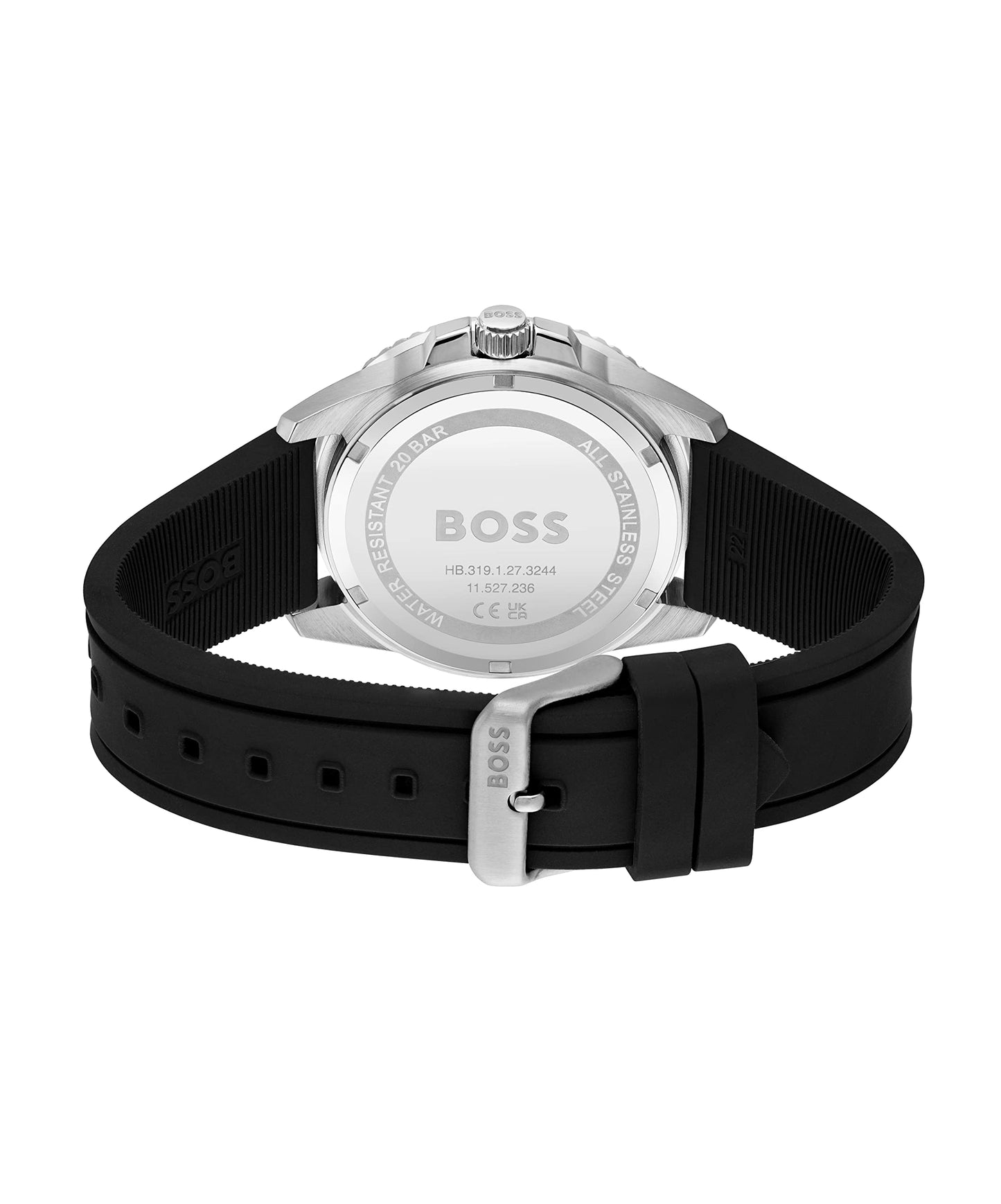 BOSS Analogue Quartz Watch for Men with Black Silicone Bracelet - 1513913