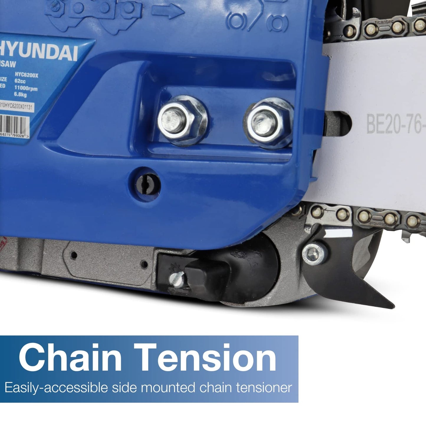- Hyundai 62cc 20” Petrol Chainsaw | 2-Stroke Easy-Start -