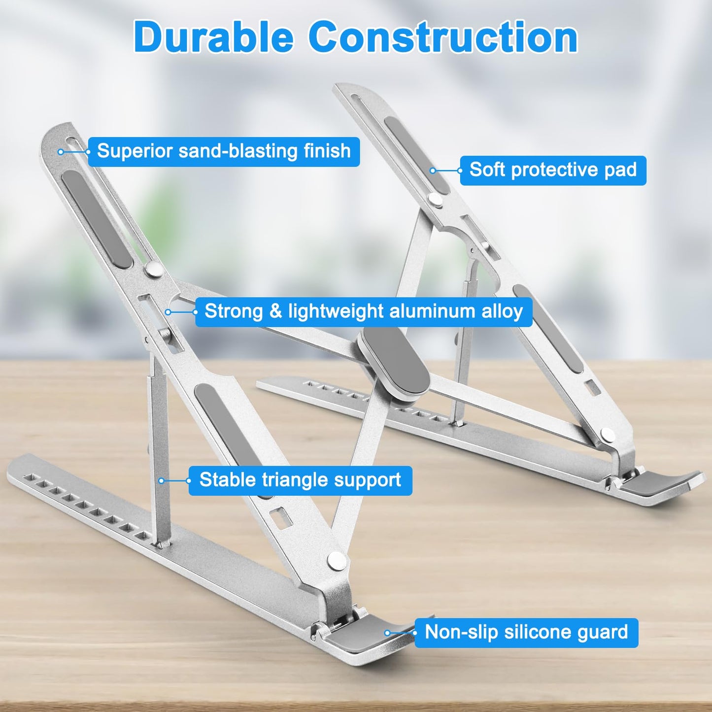 - MECHEER Laptop Stand for Desk | Adjustable, Folding Tablet Stand -