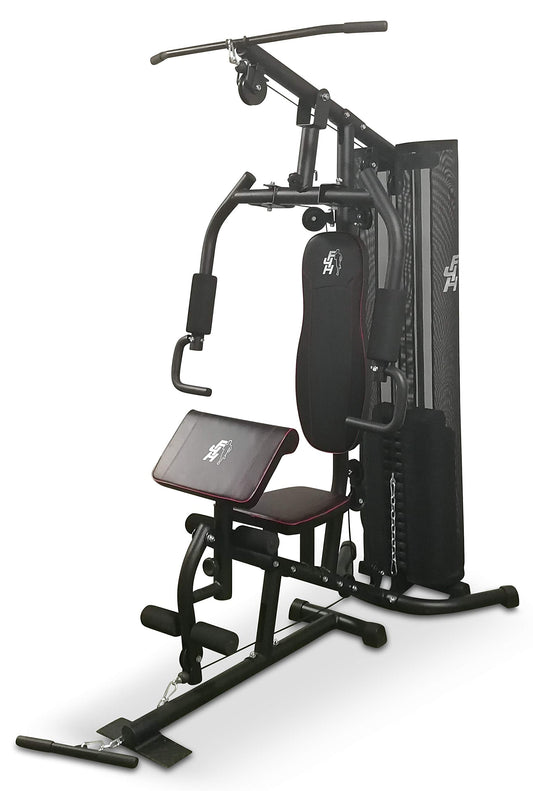 - Fit4home All in One Multi Gym | 68KG Weight Stack Chest Press | Lat Pulldown | Leg Extension Compact Slimline Single Station Multigym -