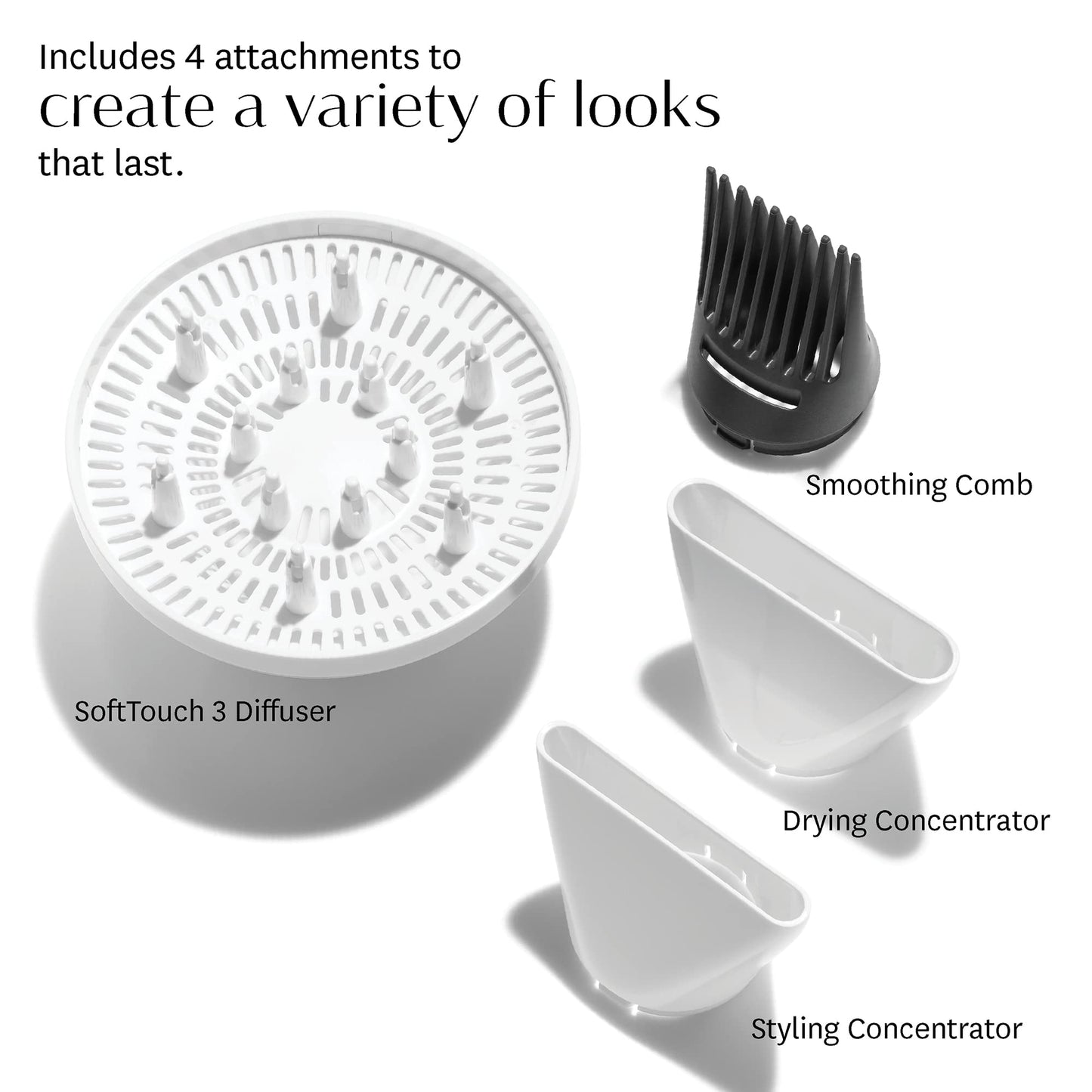 - T3 | Featherweight StyleMax Professional Ionic Hair Dryer | Custom Heat Automation & 4 Attachments, Fast Drying -