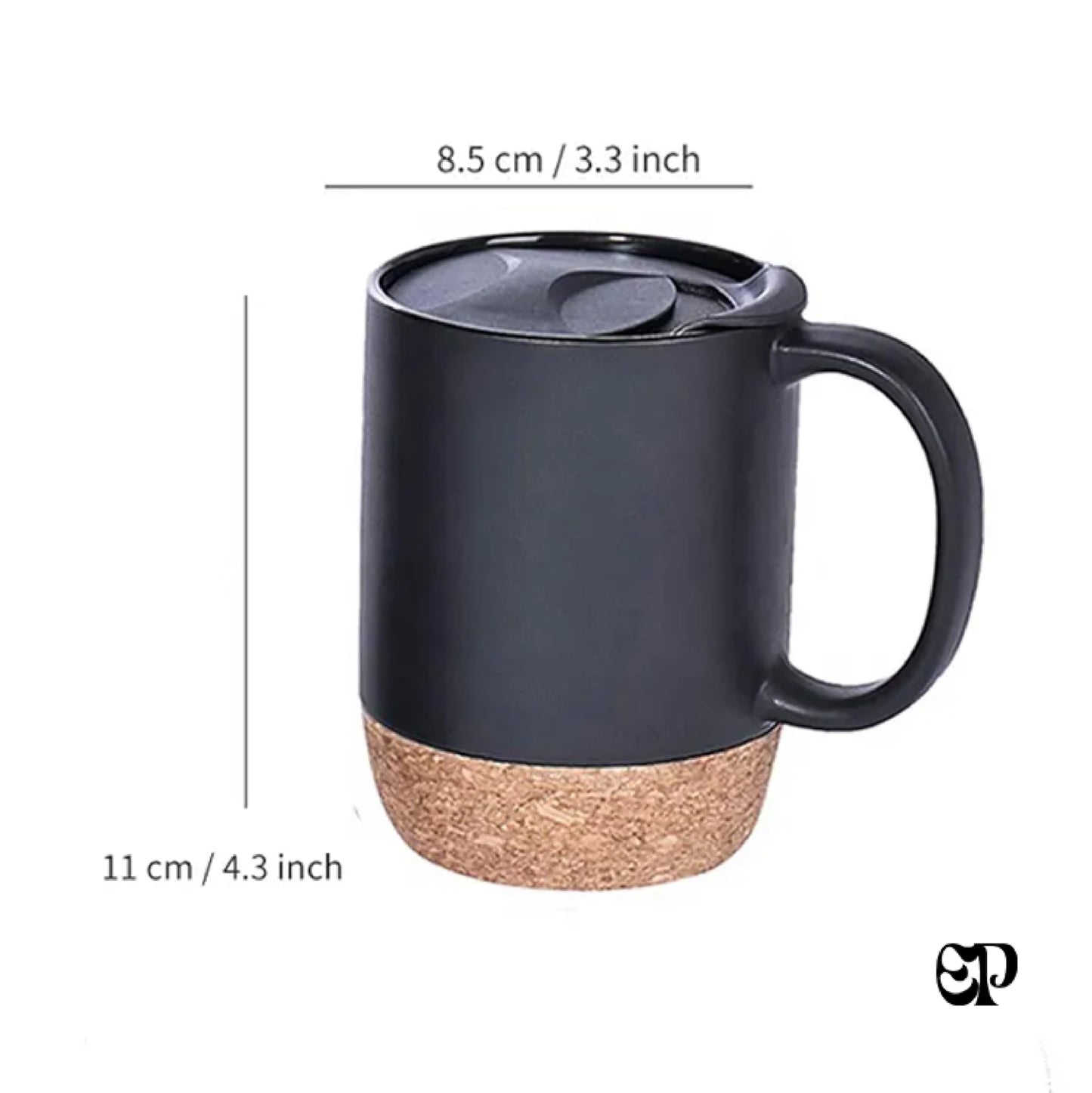 Coffee Mug, Ceramic Tumbler, Cork Bottom Anti-Stain, for Garden - Balcony, Insulated Double Sole, Cappuccino Cup, Large Mugs for Hot Drinks, Outside Espresso Cups Special Days Gifts 15 Oz (Pack Of 2)
