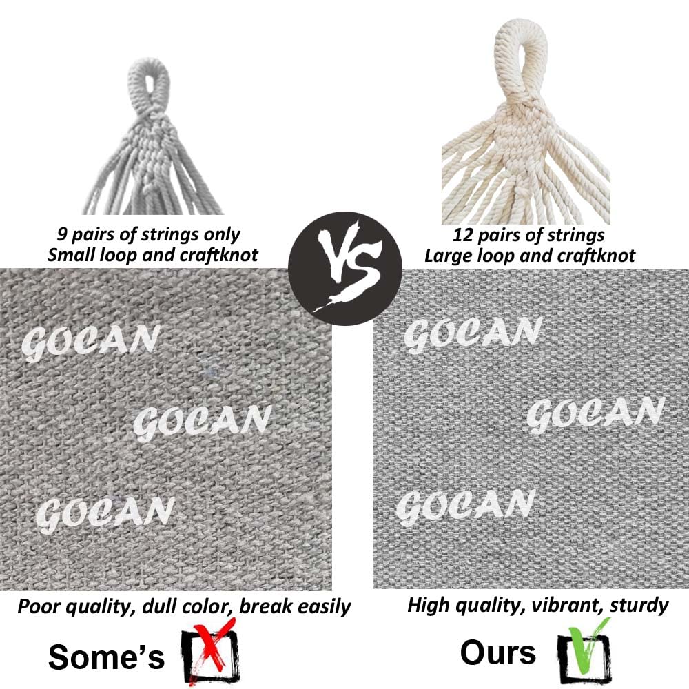 - GOCAN Brazilian Double Hammock | 2 Person Extra Large Canvas | 220x150cm Total Length -