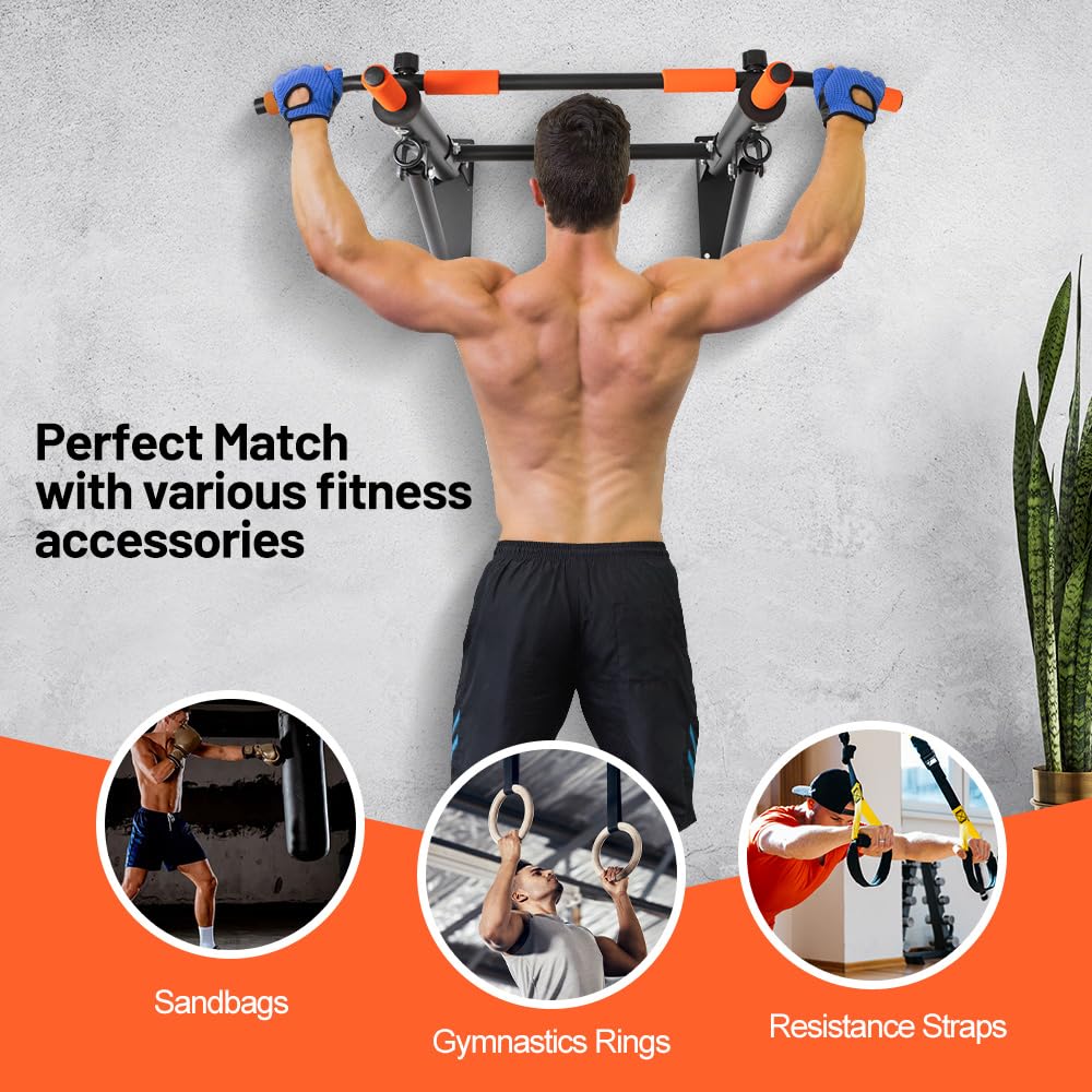 - Pull Up Bar | Wall Mounted Chin Up Bar | Portable Detachable Fitness Bar -