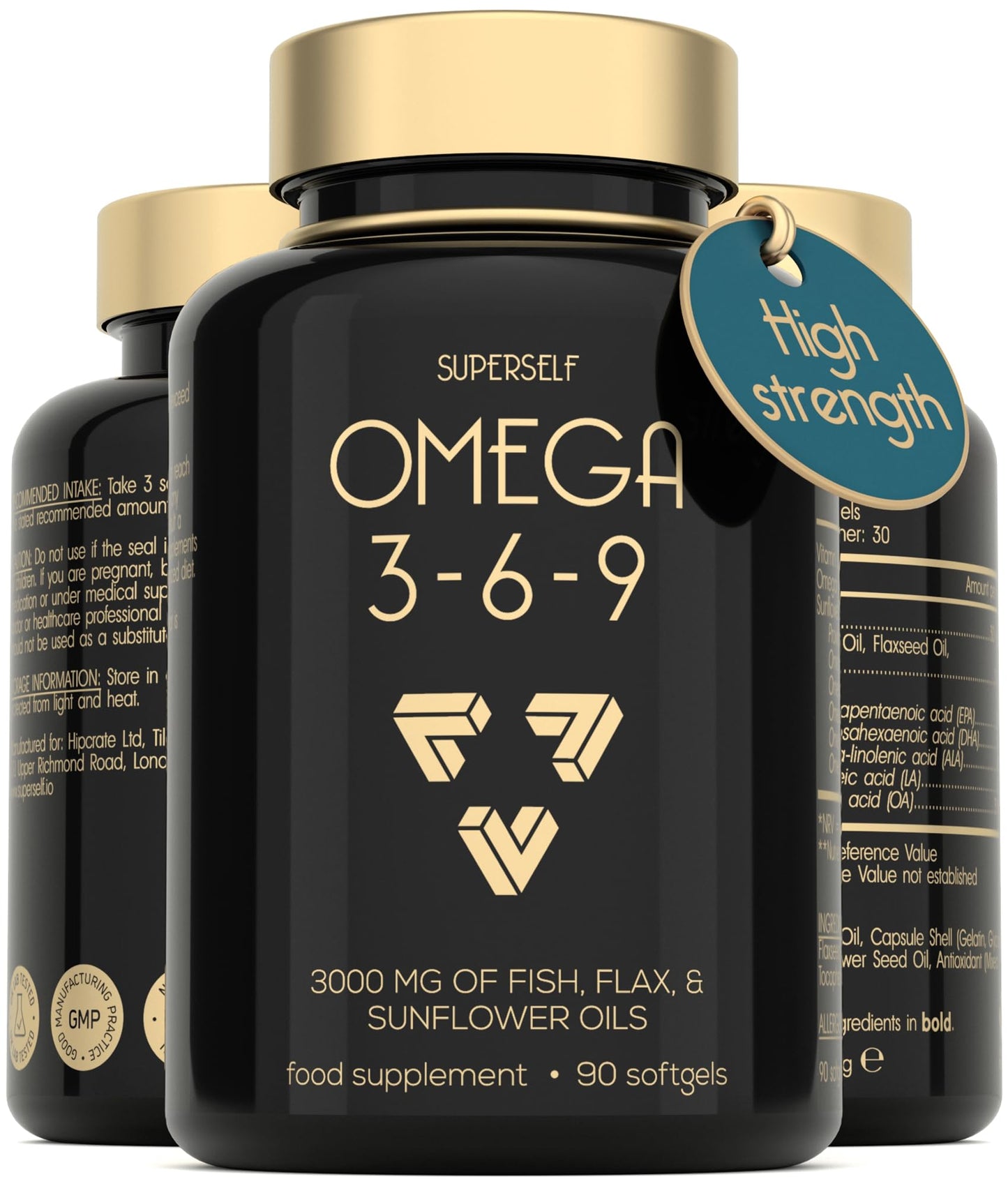 - Omega 3 6 9 Capsules | Premium Fish Oil, Flaxseed & Sunflower Oil | 90 Easy to Swallow Softgel Tablets -