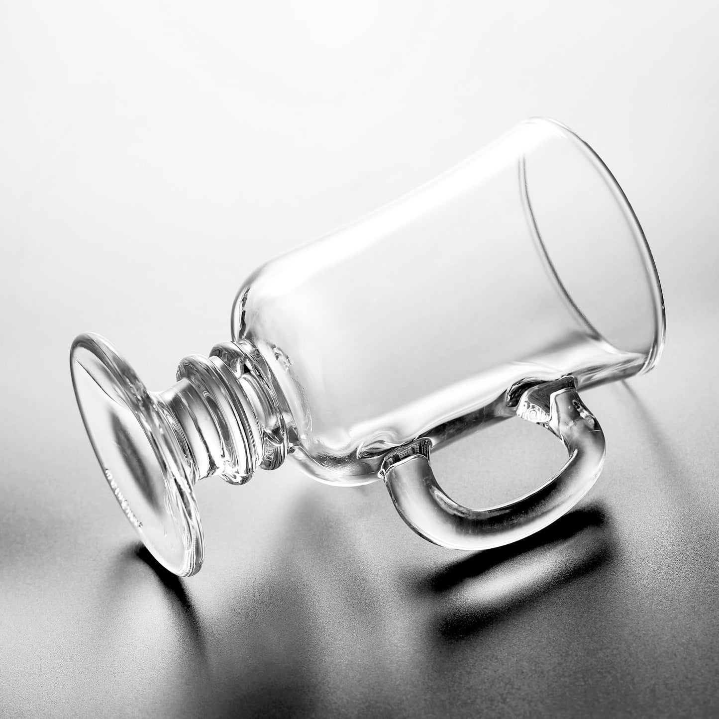 binsakao Irish Coffee Glasses, Latte Glasses Set of 4 Latte Mugs, 230ml Glass Coffee Mugs with Handle, Cappuccino Cups Hot Chocolate Glasses