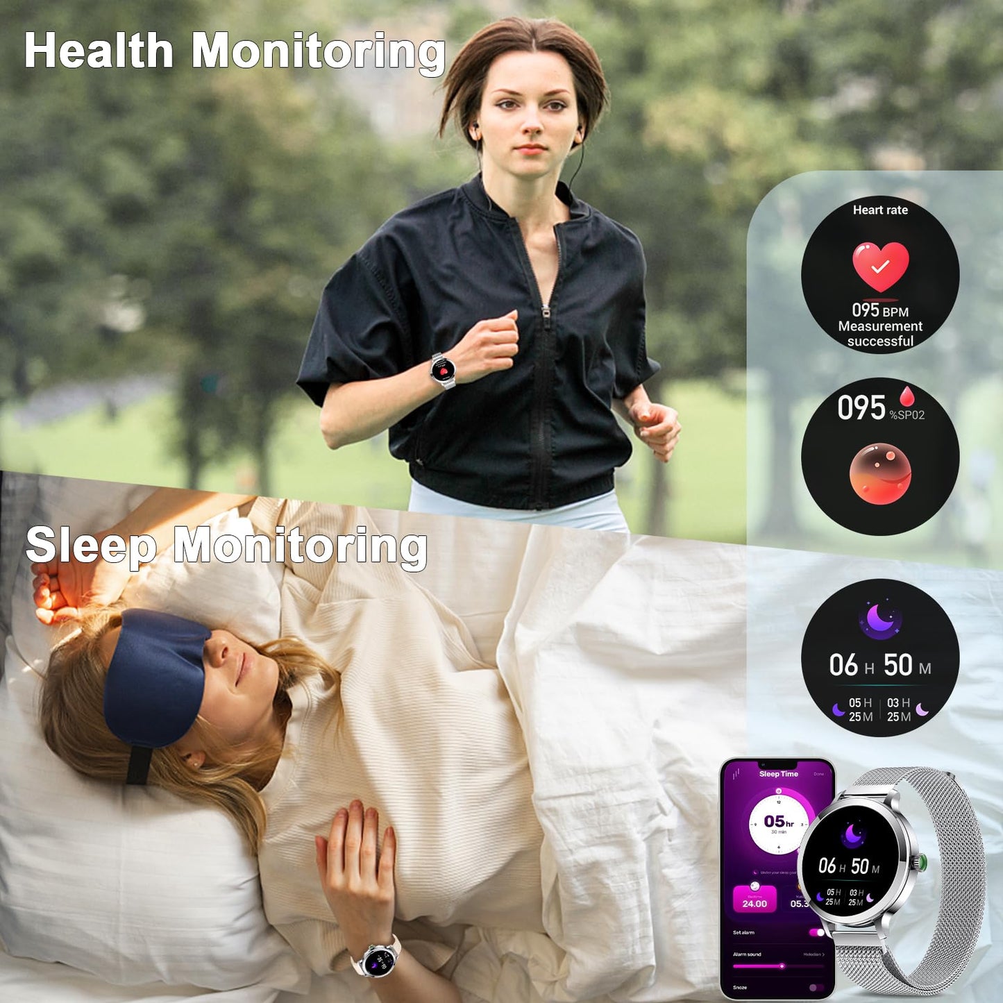 - Smart Watch for Women Answer/Make Calls, | 1.1" Touch Screen | Smart Watches with Heart Rate SpO2 Sleep Monitor -