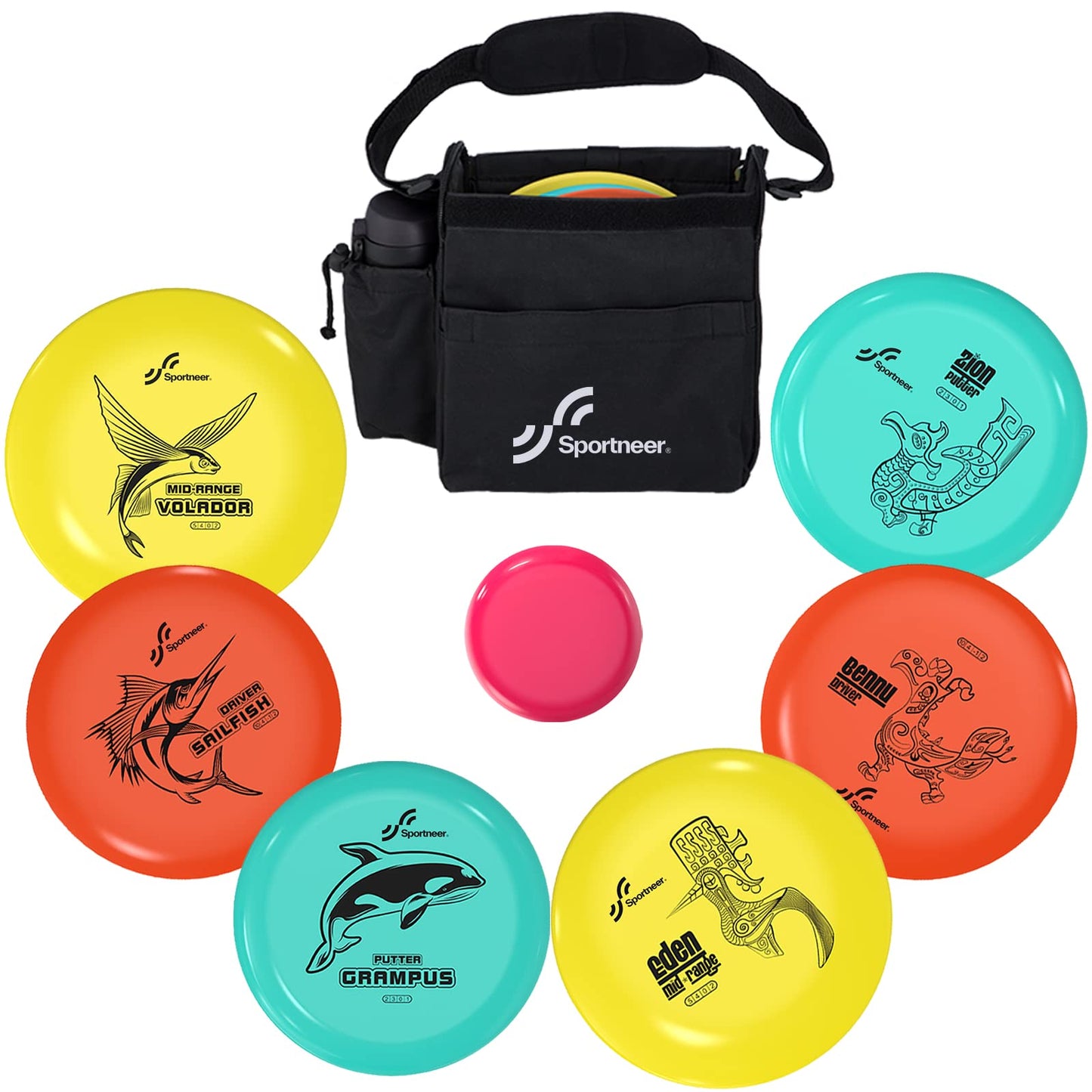 - Sportneer Flying Disc Golf Set | Outdoor Sports Golf Discs with Portable Carrying Bag | Yellow(171g) Blue(164g) Red(165g) -