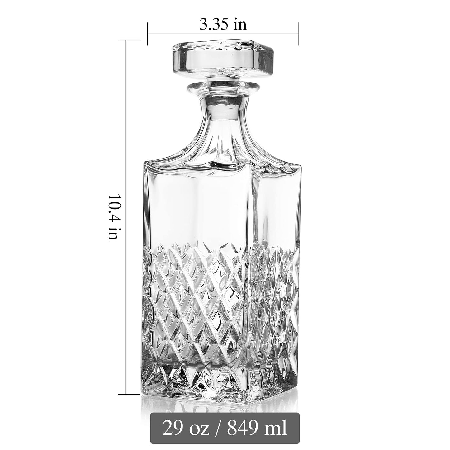 - LIGHTEN LIFE Whiskey Decanter | 849ml Non-Lead Crystal Whiskey Decanter with Stopper in Gift Box -