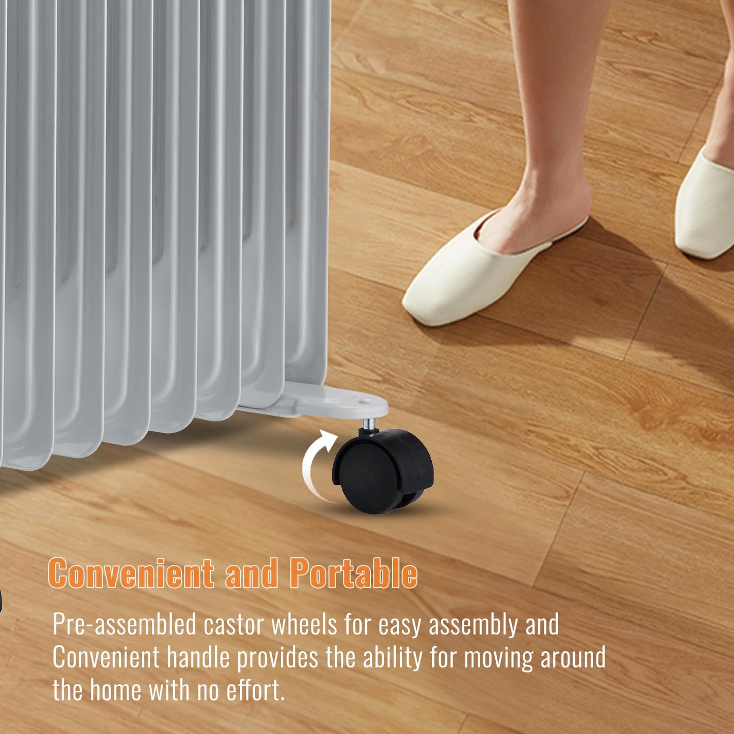 - PureMate Oil Filled Radiator | Portable Electric Heater | Adjustable Temperature and Thermostat -