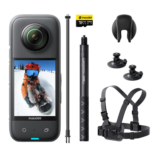 - Insta360 X3 Snow Bundle | Waterproof 360 Action Camera with 1/2" 48MP Sensors -