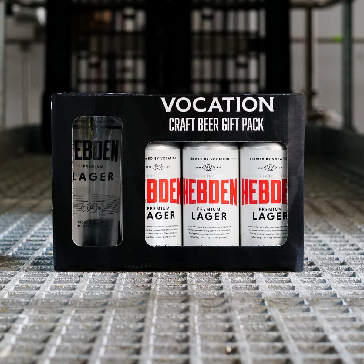 - Vocation Brewery Craft Beer Gift Set | Hebden Premium Lager Gift Pack | 3 x 440ml & Branded Pint Glass -
