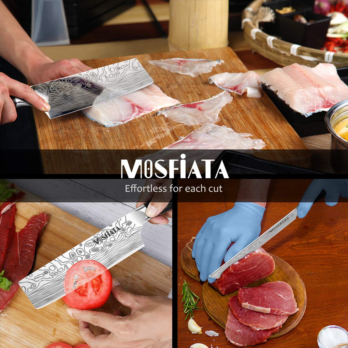 - MOSFiATA 7inch Chef Knife | Professional Chef's Kitchen Knife | Forged High Carbon -
