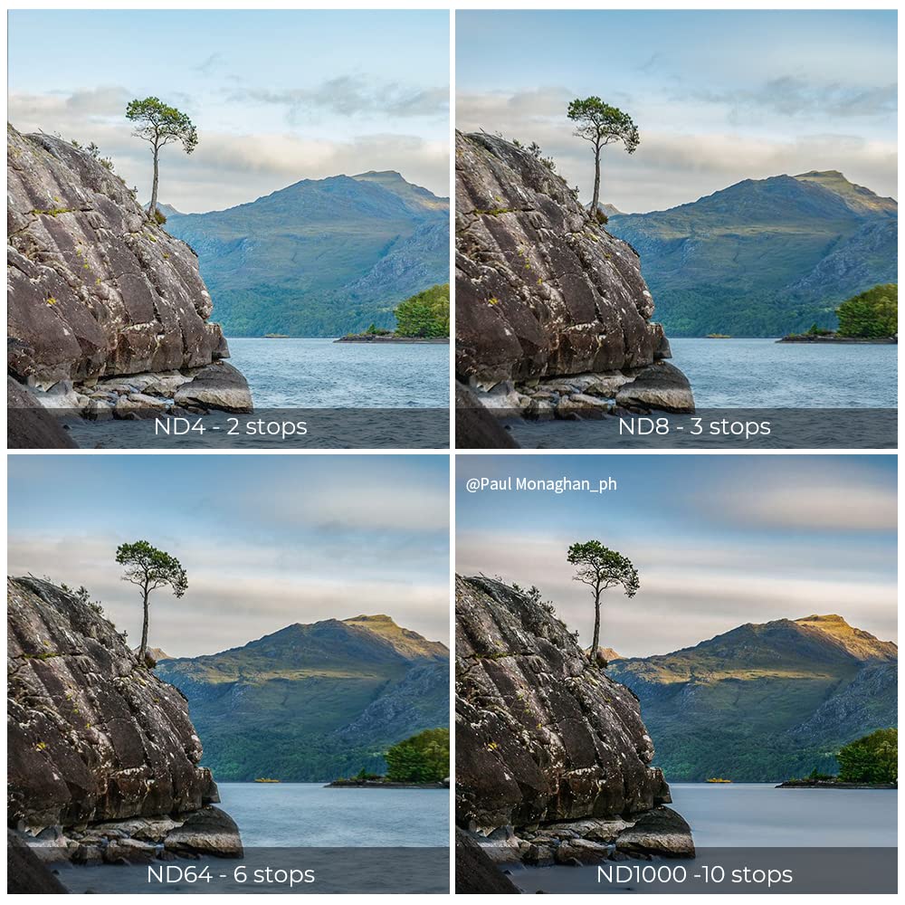 - K&F Concept 77mm ND4 | ND8 | ND64 | ND1000 Lens Filter Kit for Camera Lens -