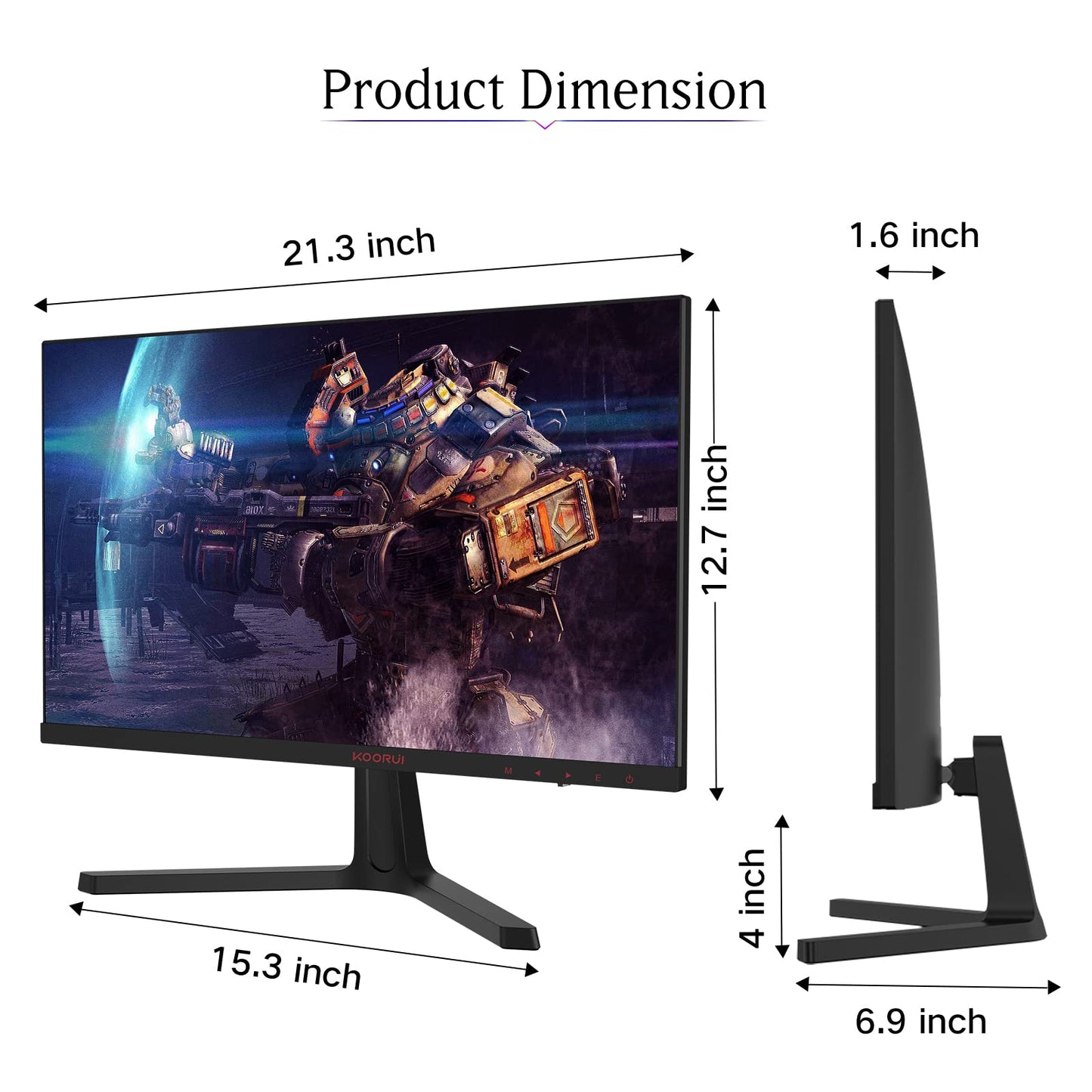 - KOORUI 24 Inch Computer Monitor | FHD 1080P Gaming Monitor | 165Hz VA 1ms | AdaptiveSync Technology | Ultra-Thin LED Monitor -