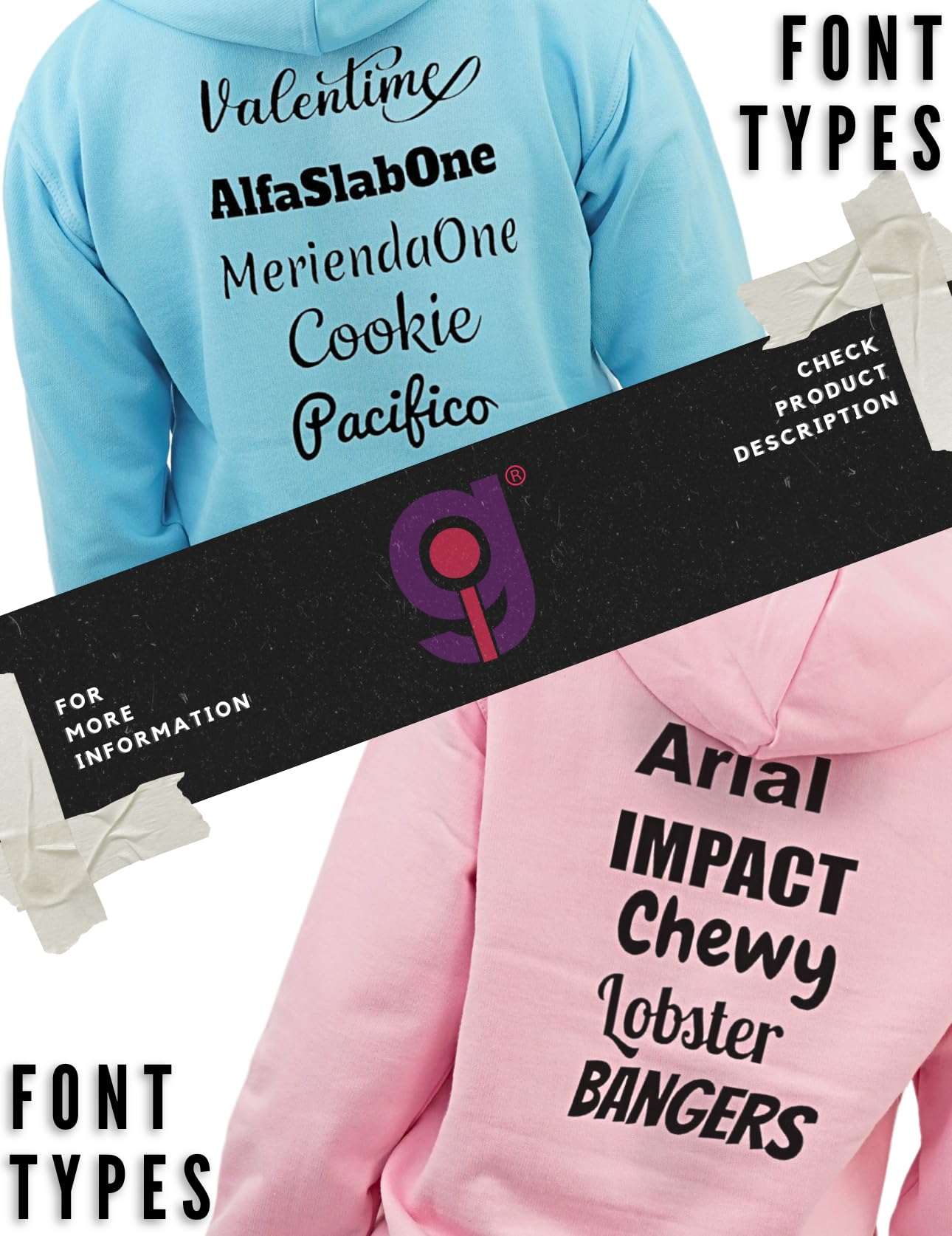 - Graphic Impact Personalised Front and Back Unisex Hoodie For Adults and Kids -