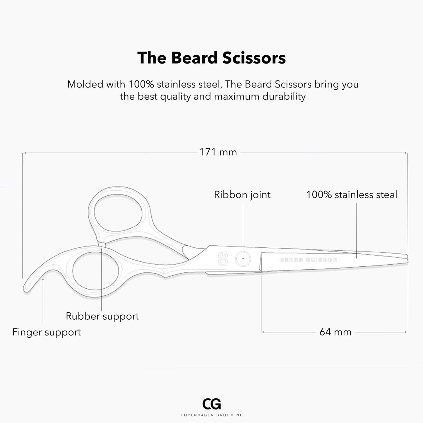 Copenhagen Grooming Beard Scissors - Beard and Moustache Scissors for Men Beard Grooming Scissors