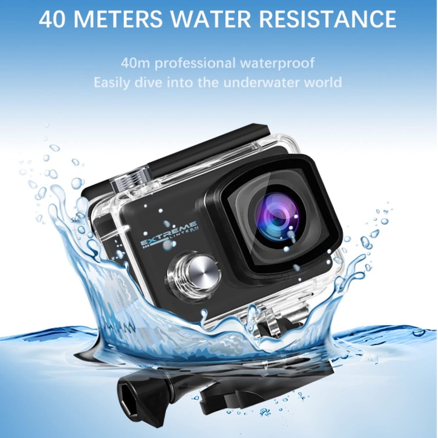 - Lintern Pro Extreme Action Camera Package | 20MP Ultra HD Underwater Camera WIFI 4k 60fps | 130ft Waterproof Sports Camera with Hard Case -
