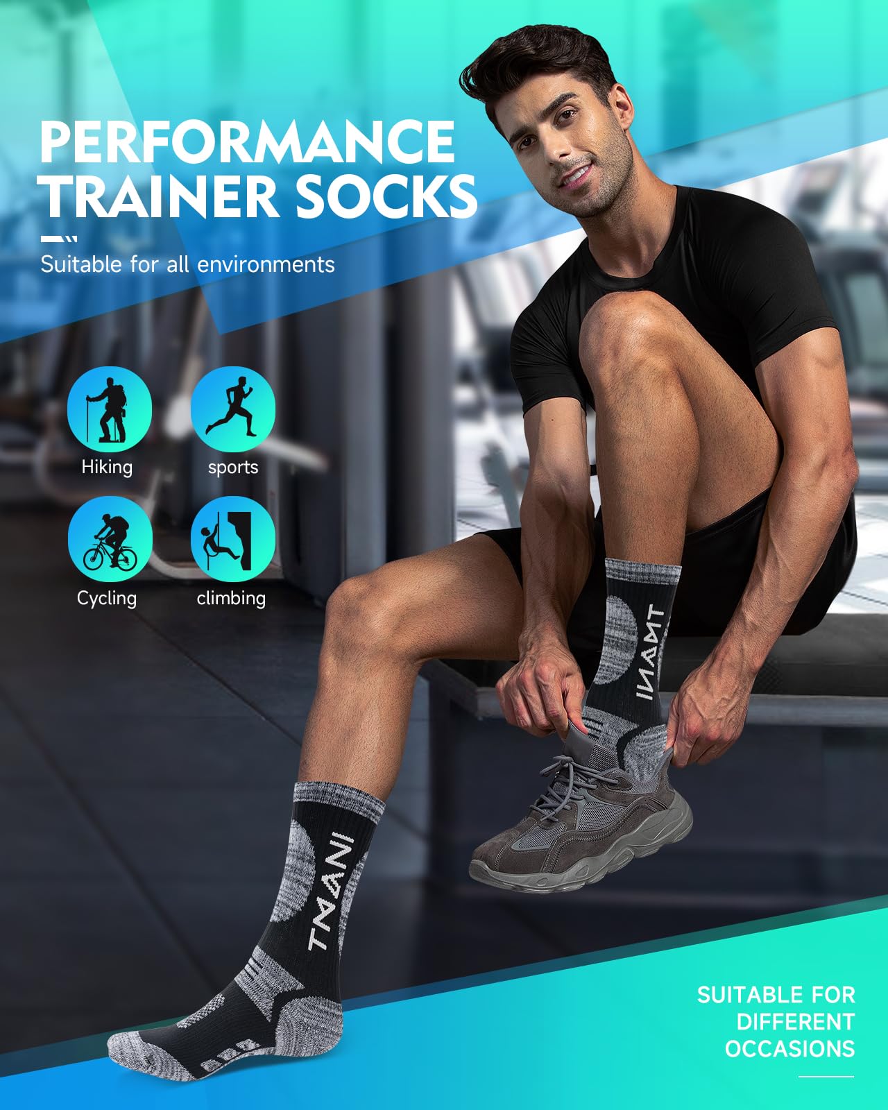 - RUIXUE Mens Sports Socks | Athletic Cushion Walking Socks |  Breathable -