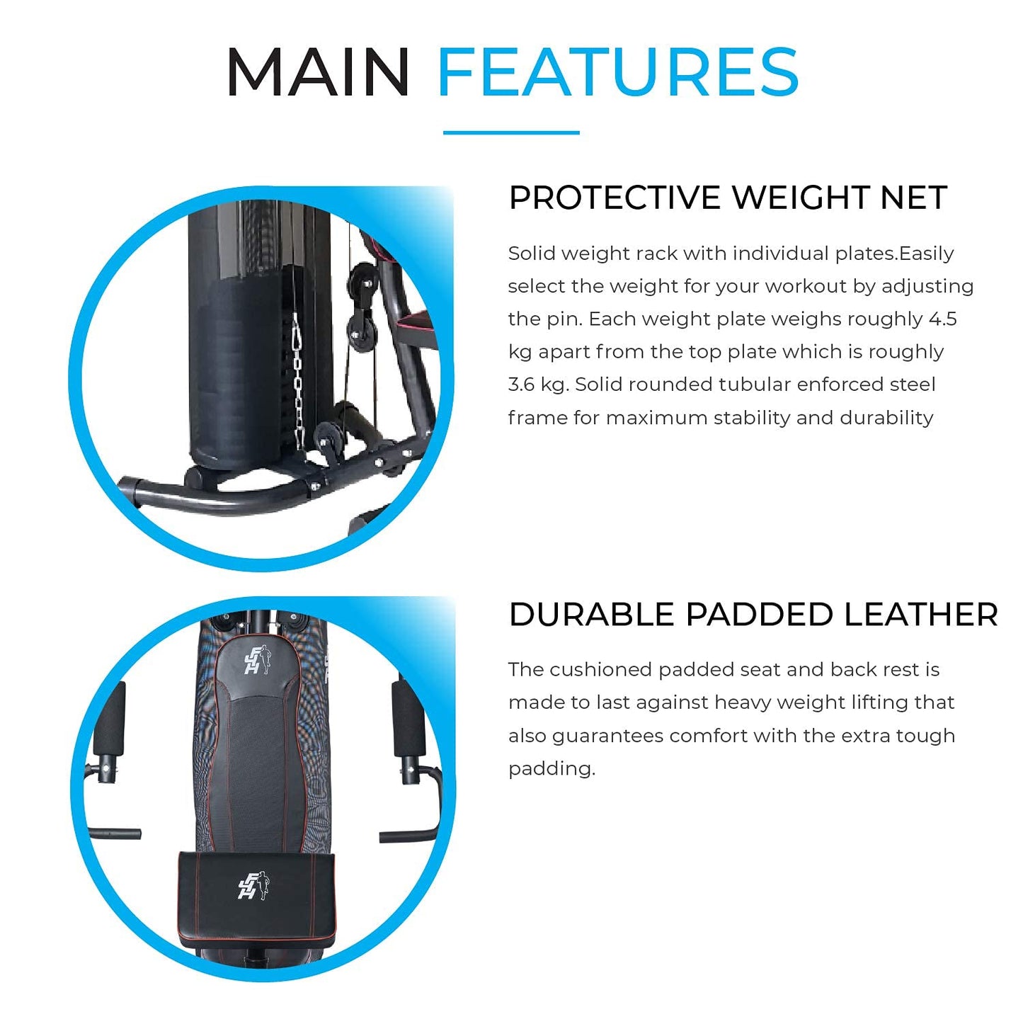 - Fit4home All in One Multi Gym | 68KG Weight Stack Chest Press | Lat Pulldown | Leg Extension Compact Slimline Single Station Multigym -