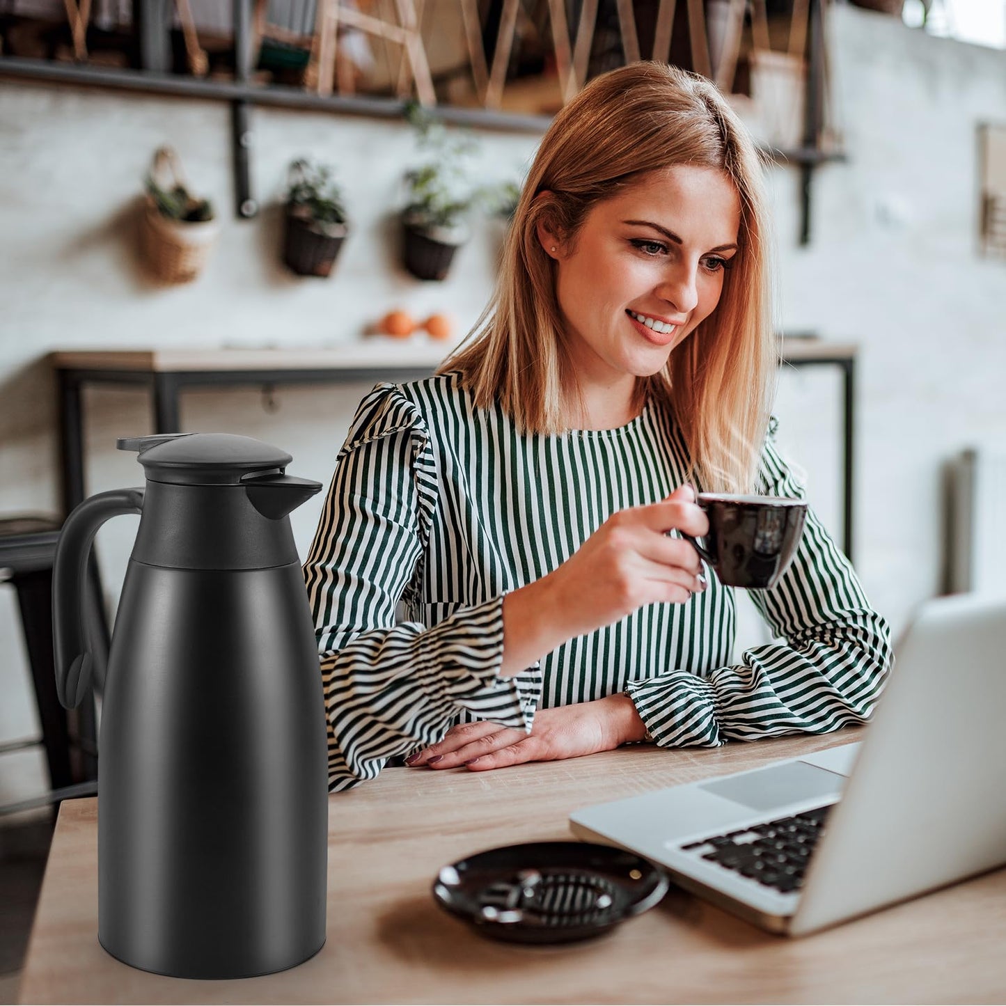 - Dyserbuy 2L Thermal Coffee Carafe | Insulated Stainless Steel Double Walled Vacuum Insulated -