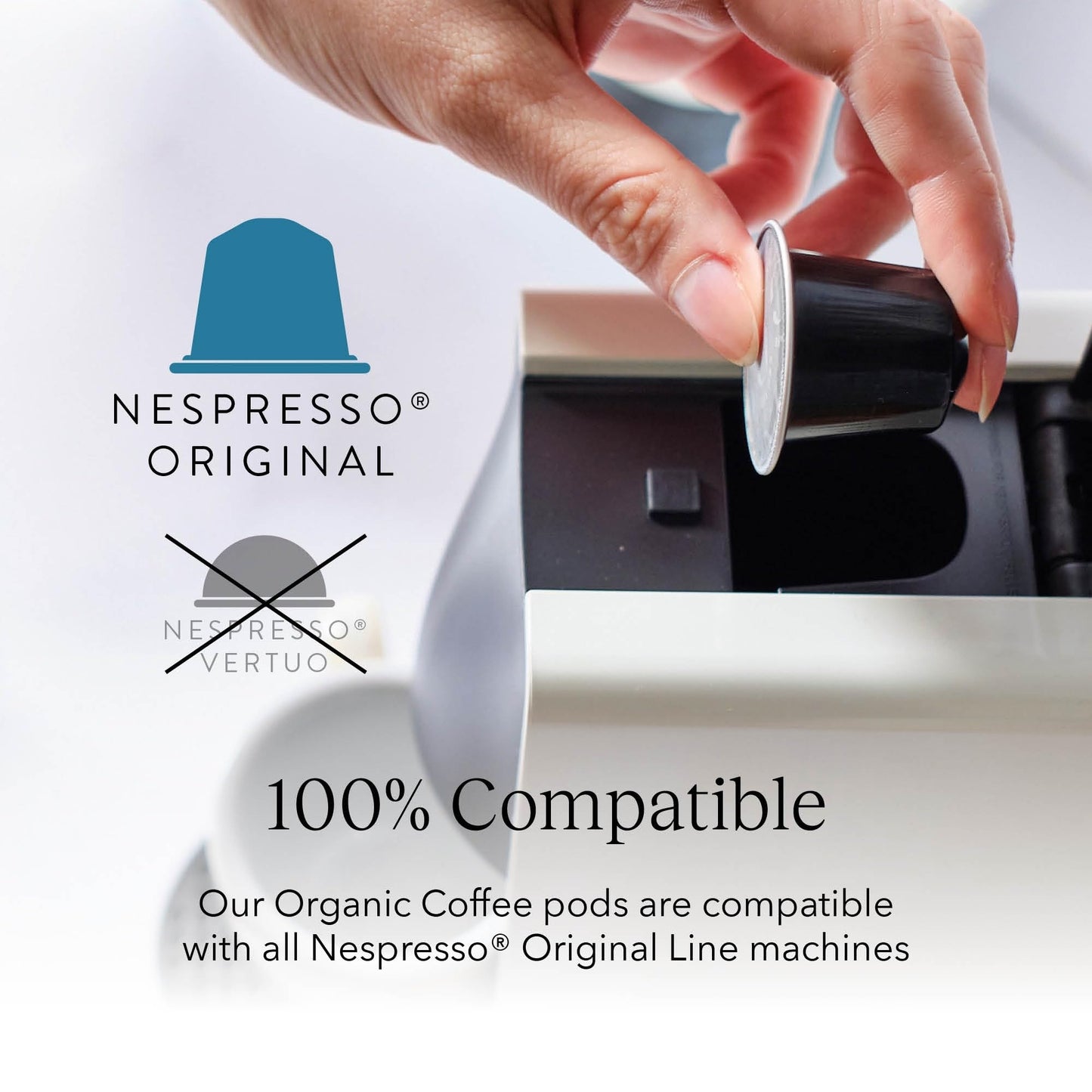 Cru Kafe Organic Colombian Arabica Espresso Single-Serve Coffee Pods (20 Pods) Compatible with Nespresso Original Line, Krups, Inissia, CitiZ, Pixie, KitchenAid and Expert