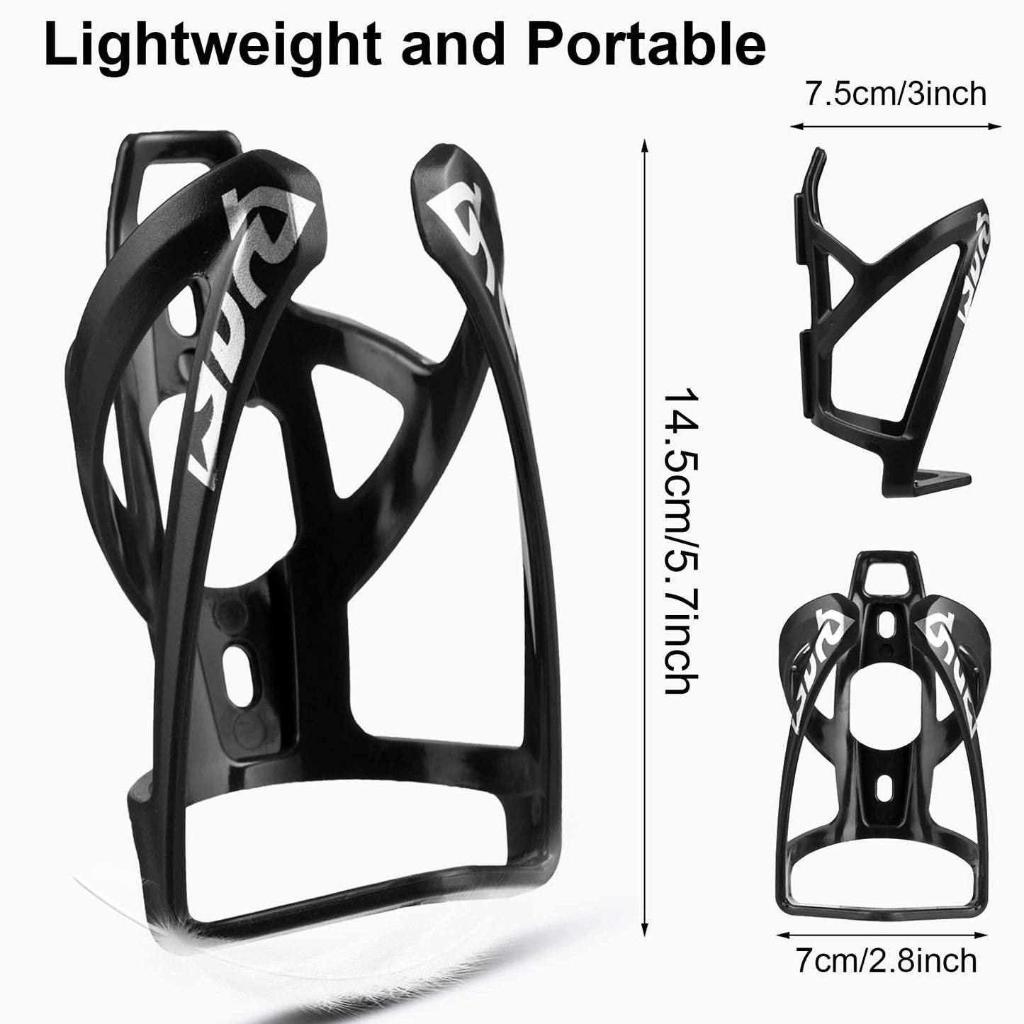 Bike Bottle Holder with 700ml Water Bottle - Premium BPA Free Leak Proof Bike Water Bottle with Bottle Cage, Cycling Drink Bottle Holder for Road Bike, Mountain Bike and Kids Bike (Black)