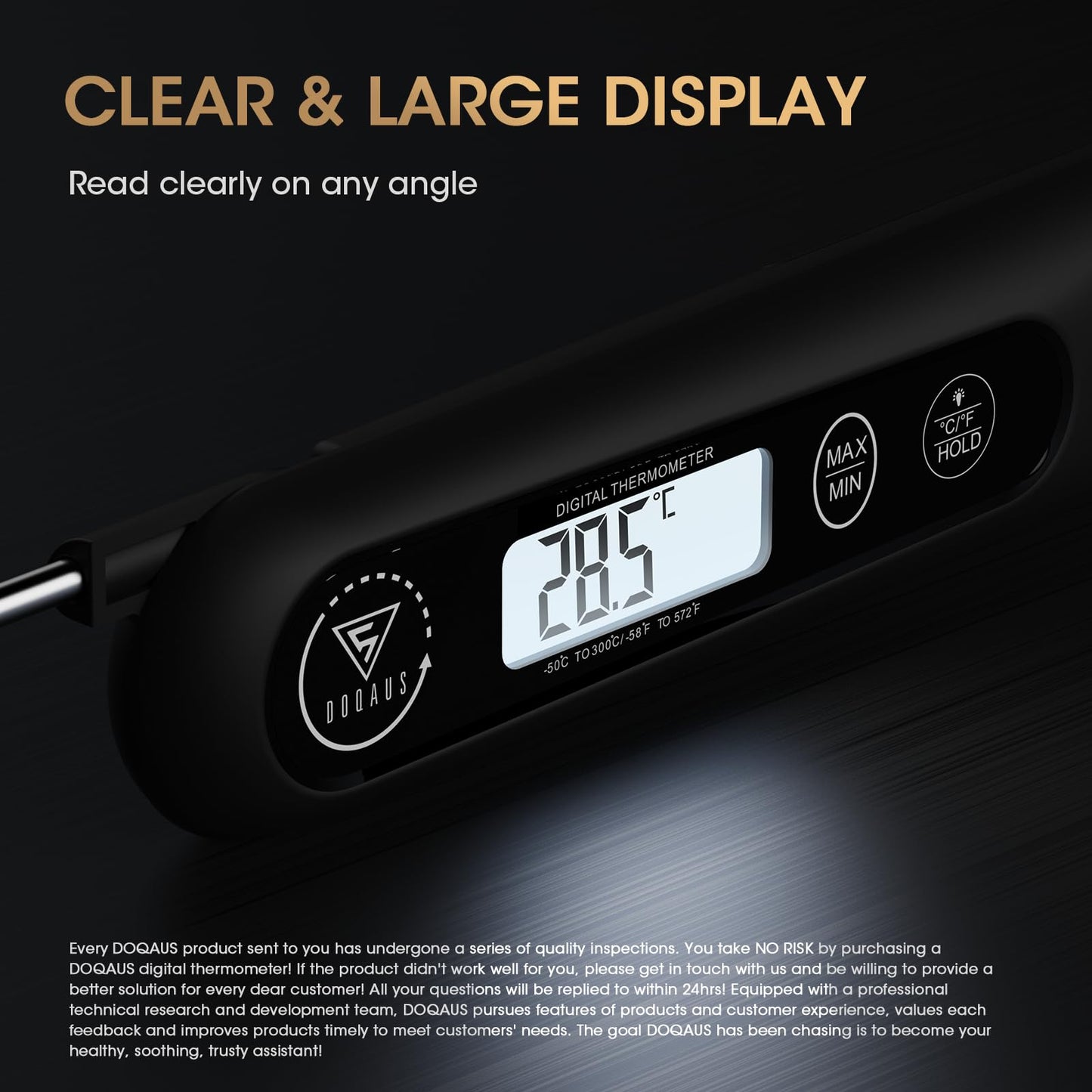 - DOQAUS Meat Thermometers | 3S Instant Read Food Thermometer | Accurate Meat Thermometer Probe With Backlight -