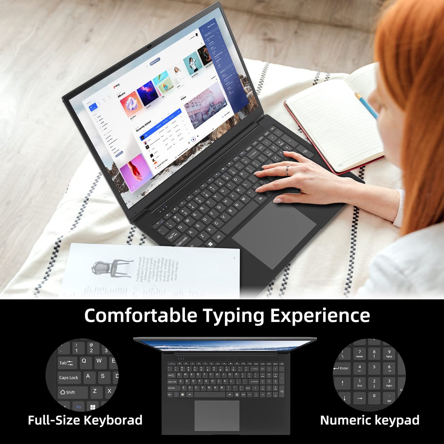 - Naclud 17.3 Inch Laptop 8GB DDR4 256GB SSD (TF 512GB) | Celeron Dual-Core Processor(Up to 2.6GHz -