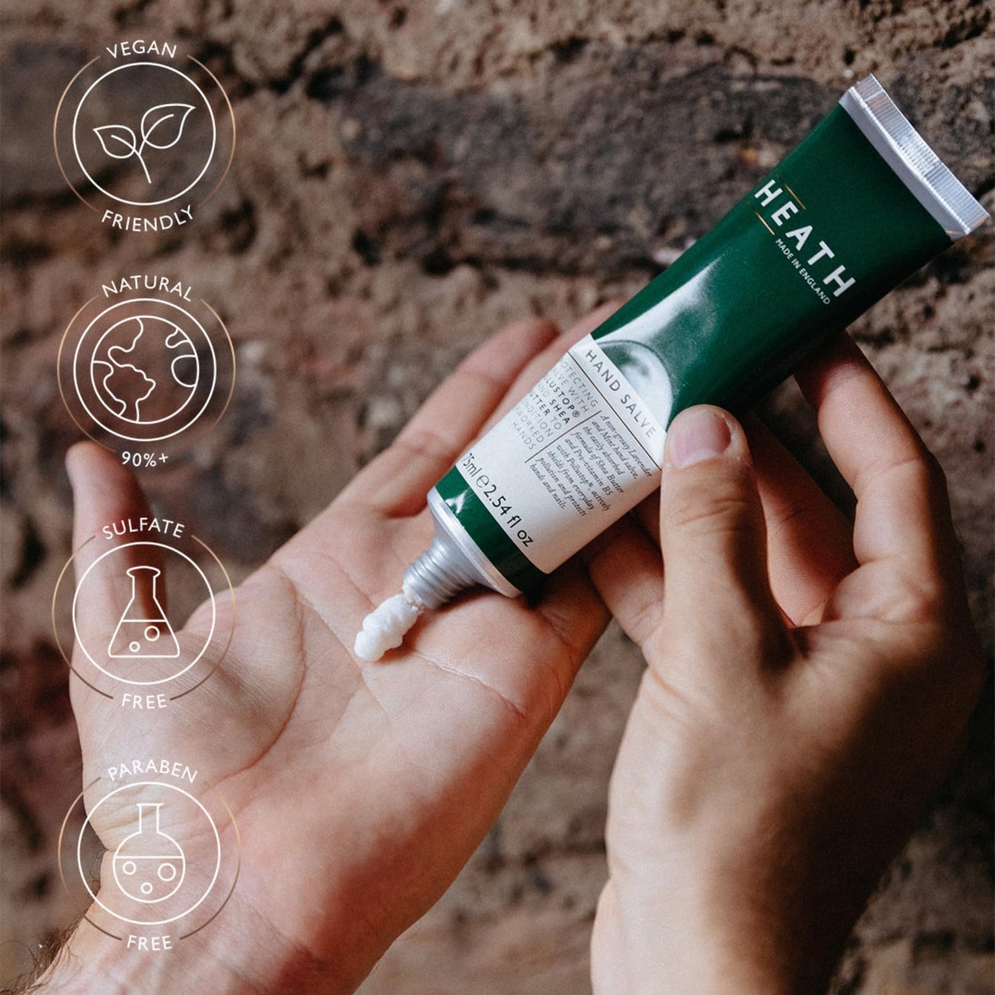 - Heath Hand Salve for Men | With Shea Butter and Pro-Vitamin B5 -