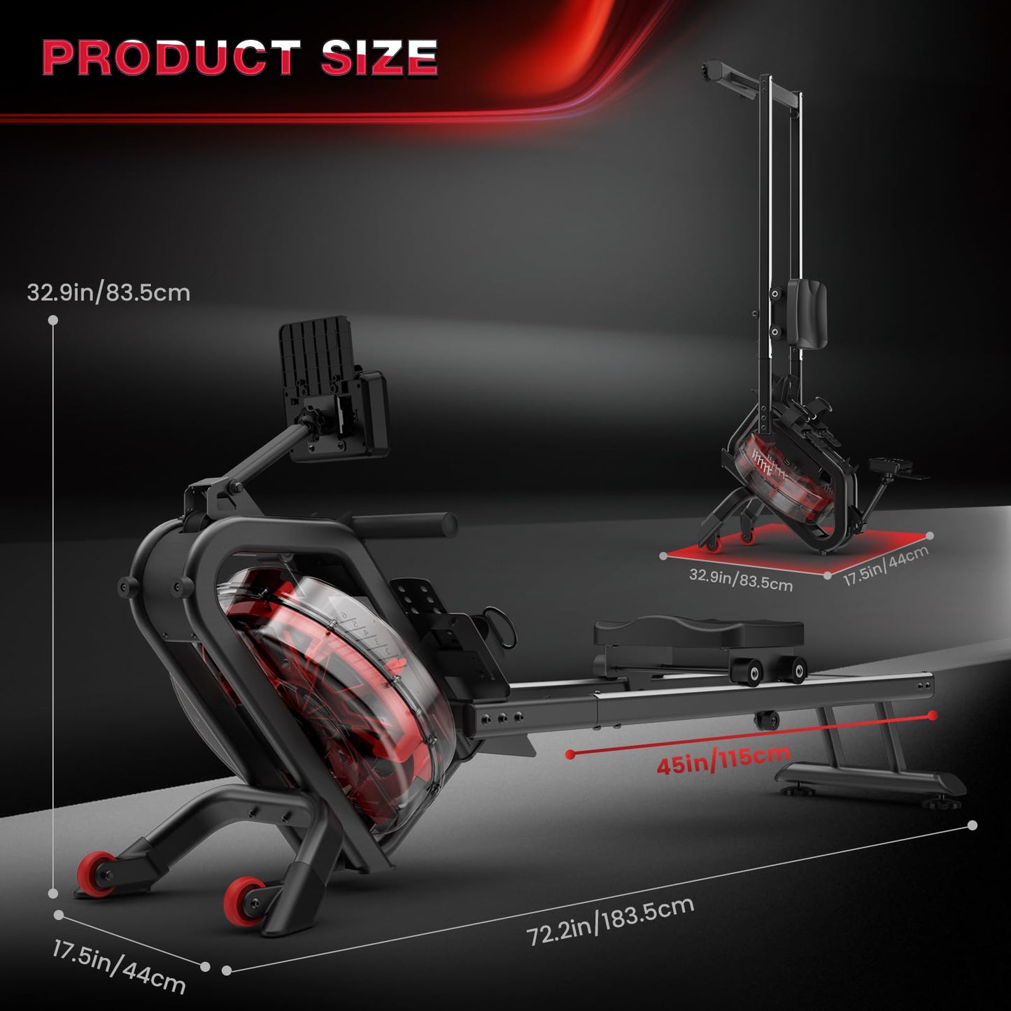 - PASYOU Water Rowing Machines | 50°Incline Enhanced Resistance Rower -