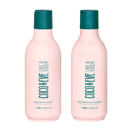 Coco & Eve Like A Virgin Shampoo & Conditioner Bundle Kit - Natural, Sulfate free Hair Care with Argan Oil, Coconut and Avocado Oil | For Dry Damaged, Color Treated Hair | Anti Frizz (250ml each)