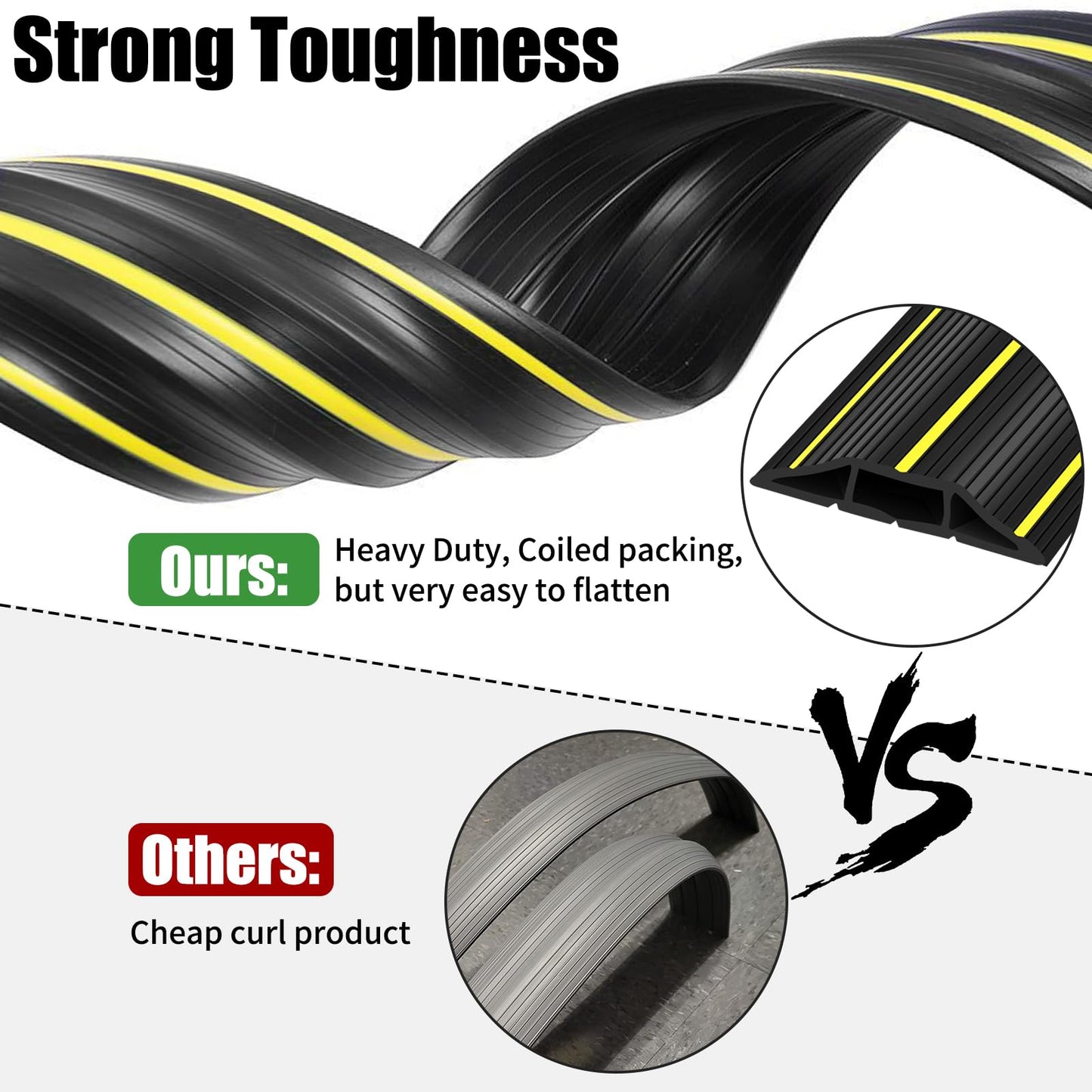 - Floor Cable Protector | 2M Floor Cord Covers | Cable Covers for Wires Floor -