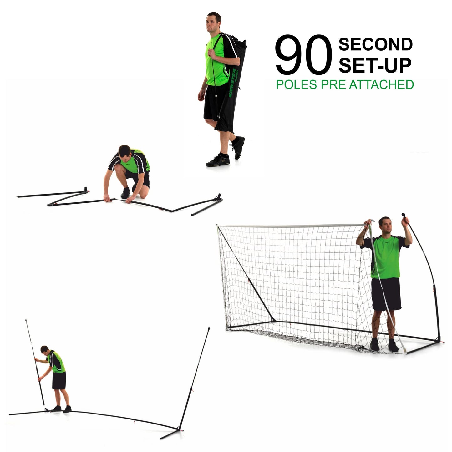 - QUICKPLAY Kickster Academy Football Goal 3x2M | Ultra Portable Football Equipment -
