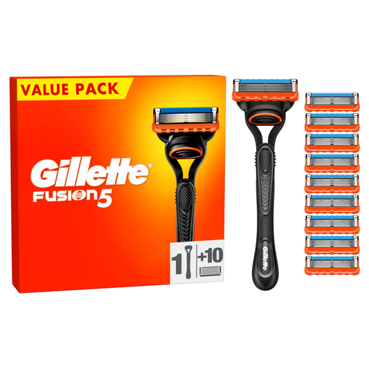 - Gillette Fusion5 Men's Razor | 10 Razor Blade Refills with Precision Trimmer | 5 Anti-Friction Razor Blades -