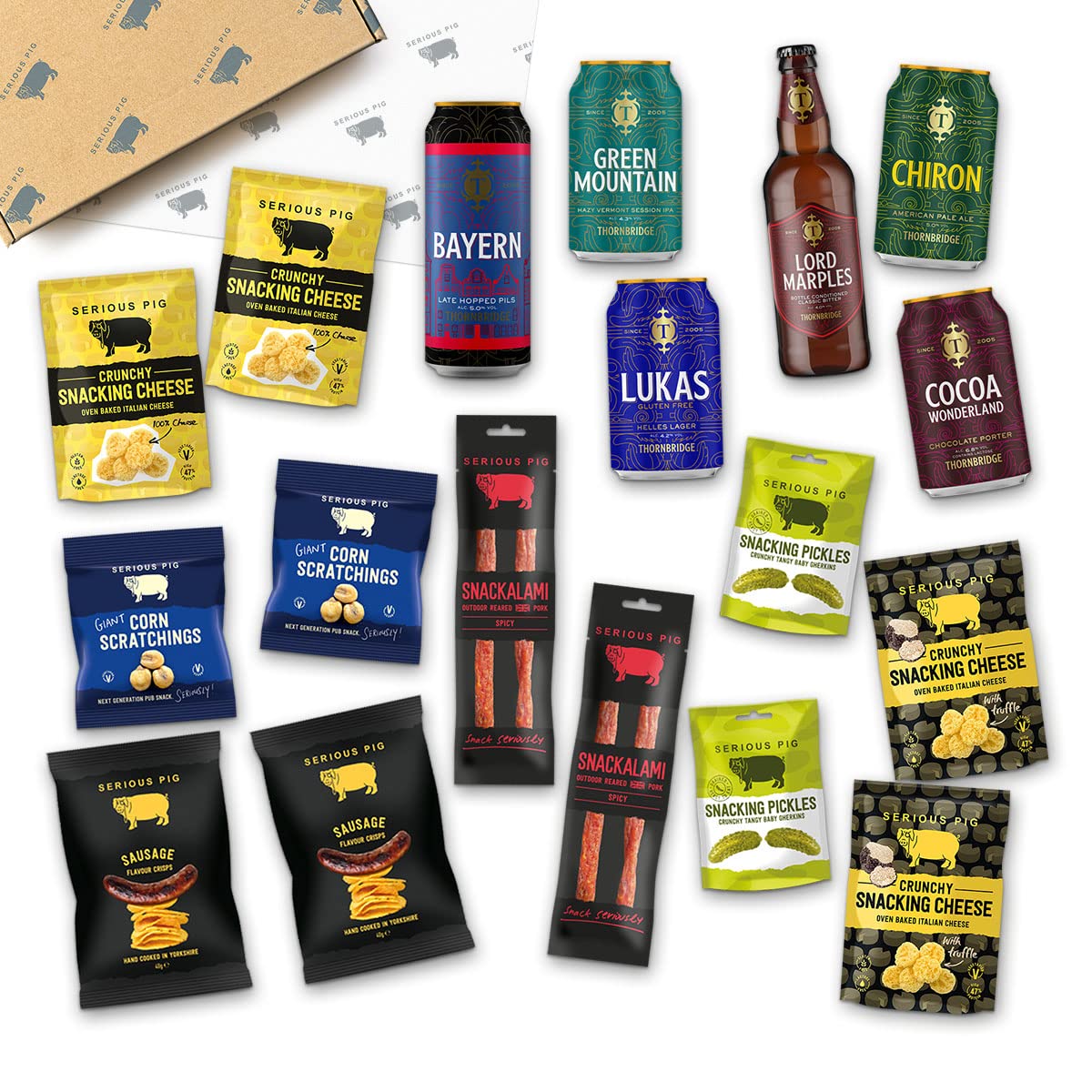 - Serious Pig | Craft Beer And Snacks Tasting Experience Gift Box -