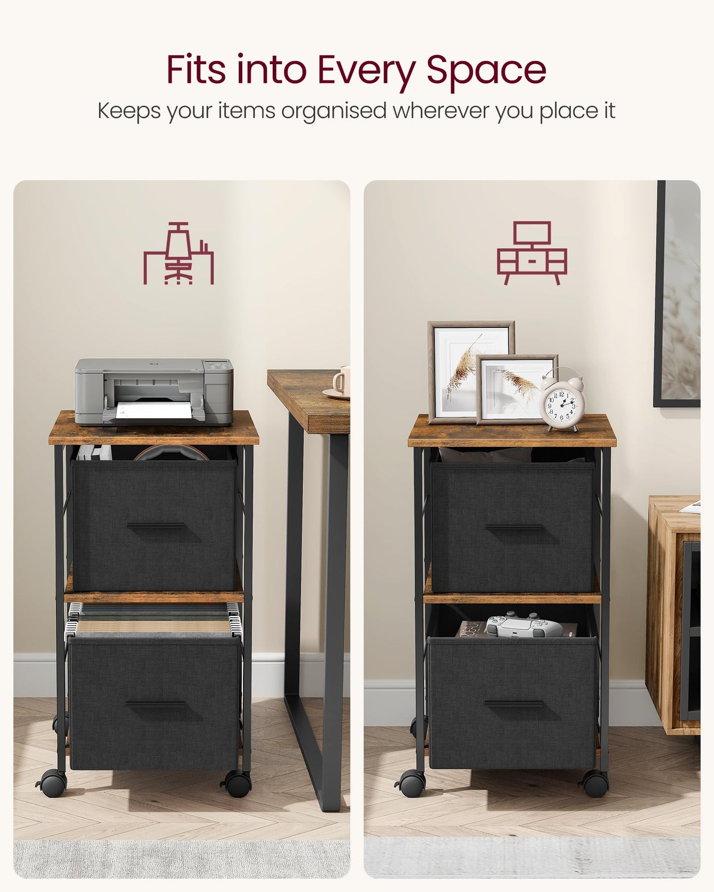 - VASAGLE Filing Cabinet with 2 Drawers -