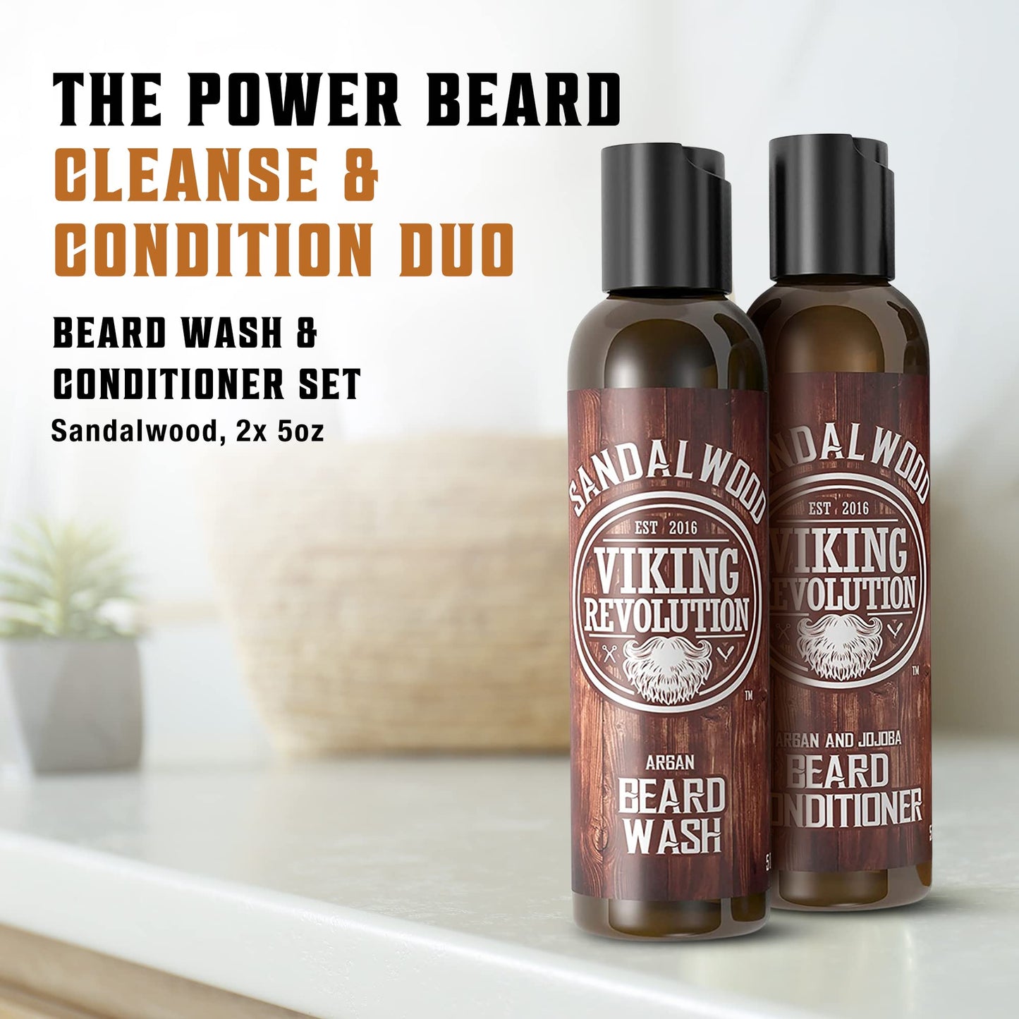 - Viking Revolution - Beard Shampoo And Conditioner - Natural Beard Wash & Beard Conditioner -