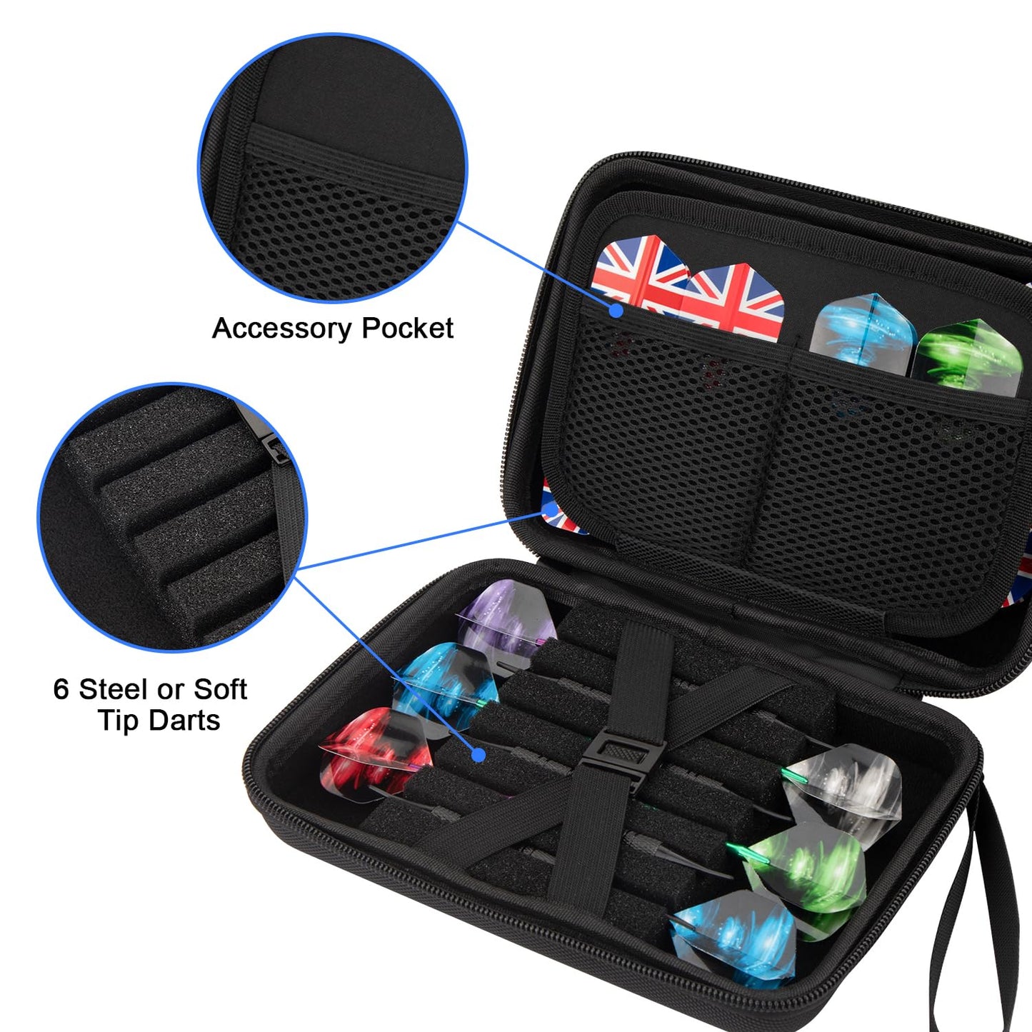 Aukuoy Darts Case: Darts Case Holds 12 Darts and More Dart Accessories, Portable & Durable, Professional Darts Accessories