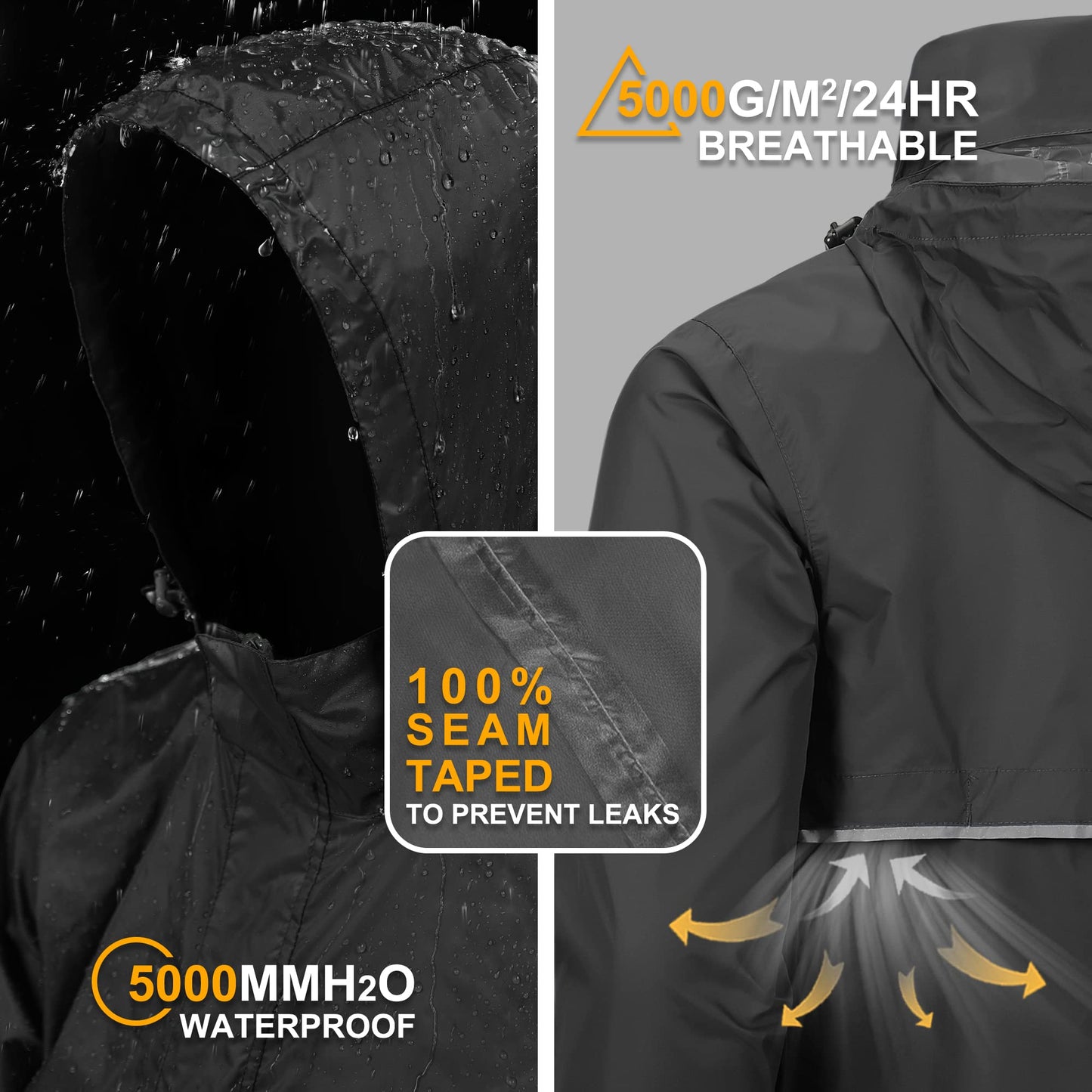 - Outdoor Ventures Rain Jacket | Waterproof Pullover | Lightweight Hooded -